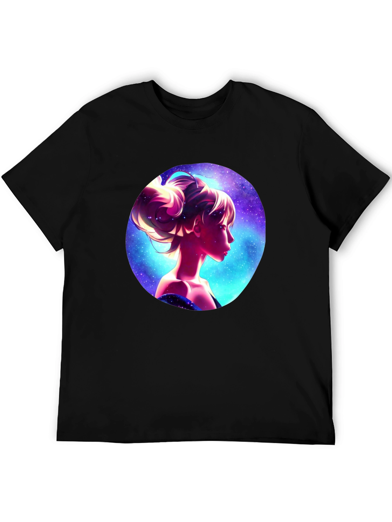 Cosmic Woman Graphic Tee - Stylish Black T-Shirt