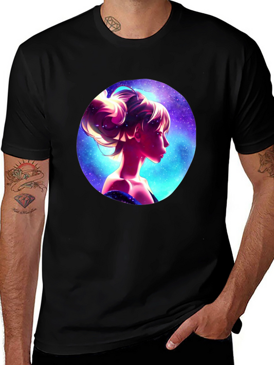 Cosmic Woman Graphic Tee - Stylish Black T-Shirt