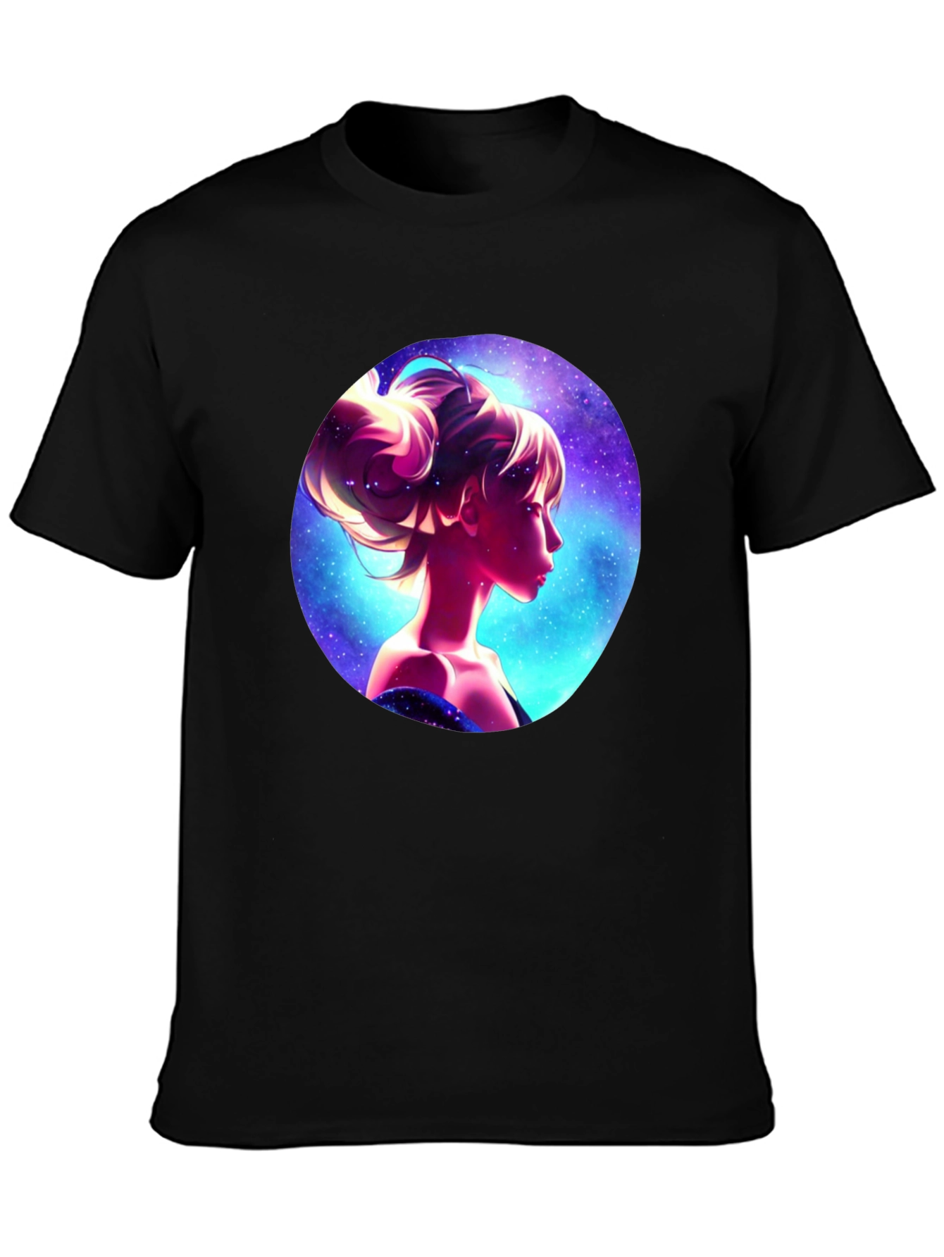 Cosmic Woman Graphic Tee - Stylish Black T-Shirt
