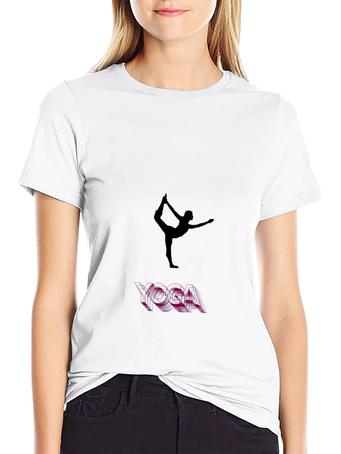 Yoga Pose Graphic Black T-Shirt