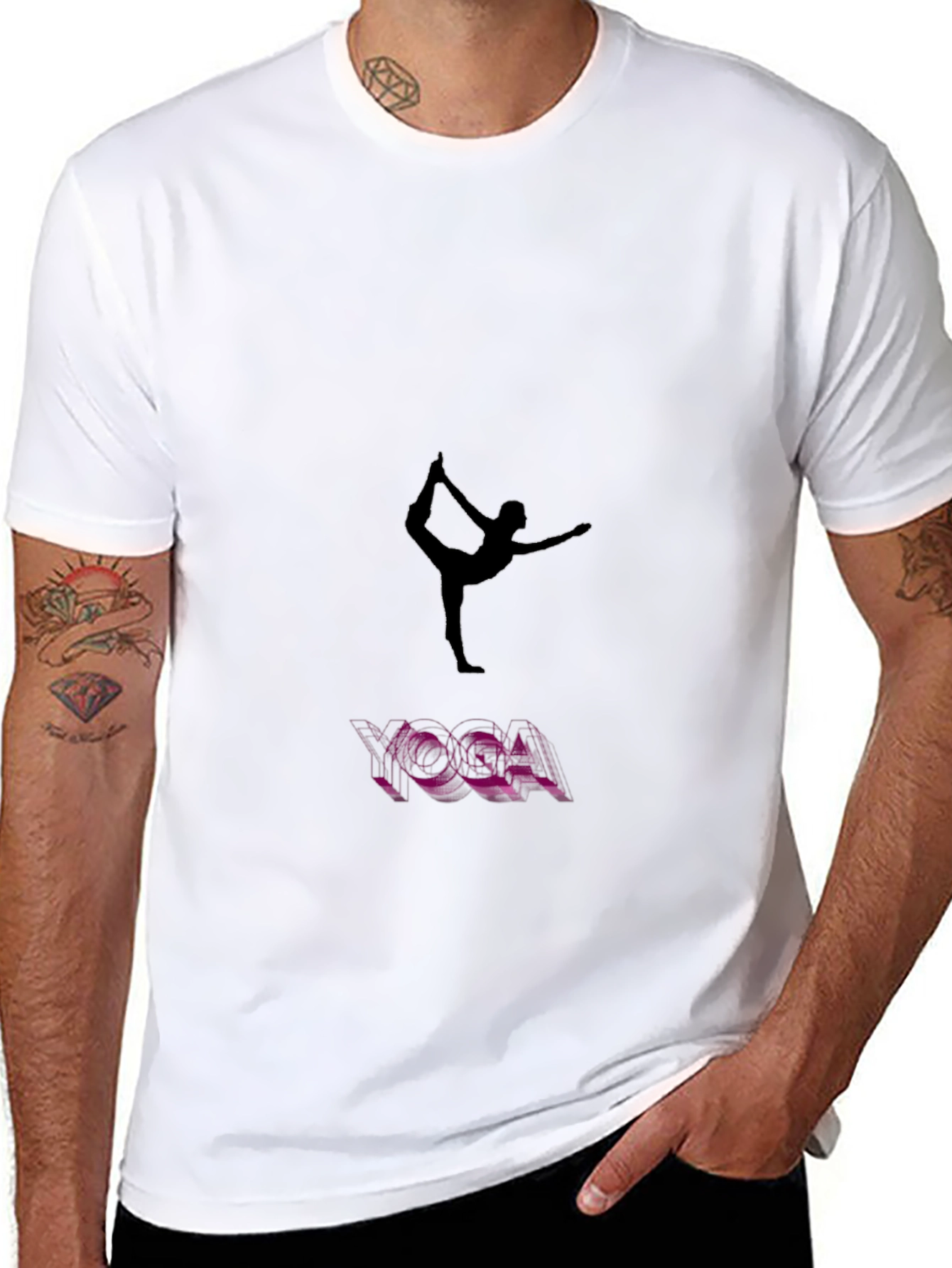 Yoga Pose Graphic Black T-Shirt