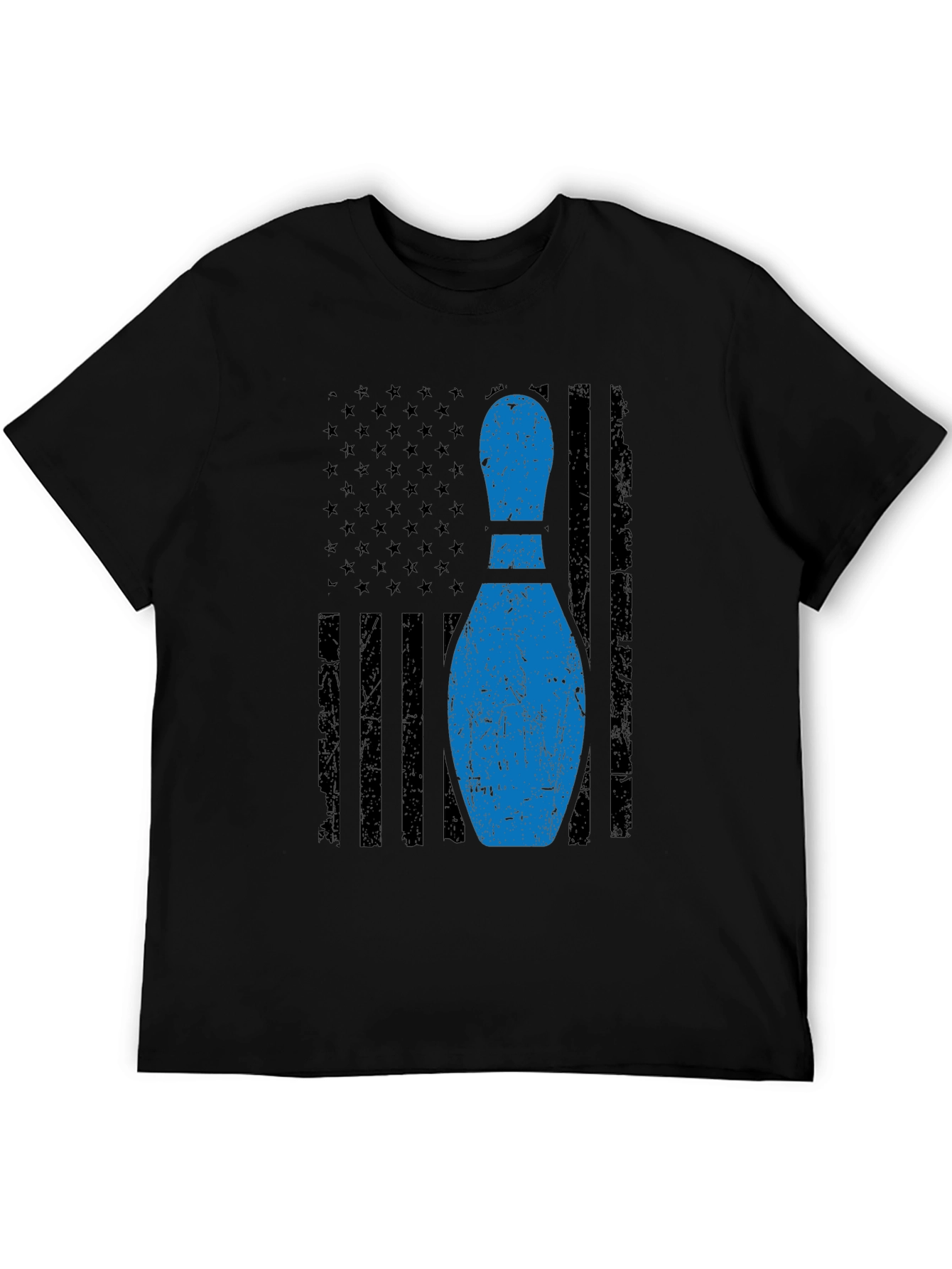 Bowling Pin Flag T-Shirt - Patriotic Bowler Tee