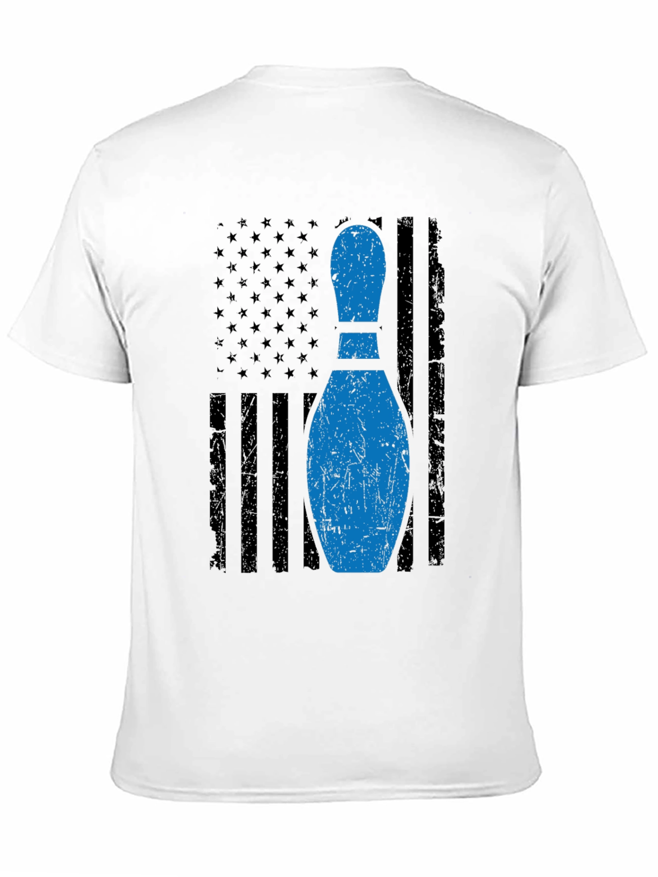 Bowling Pin Flag T-Shirt - Patriotic Bowler Tee