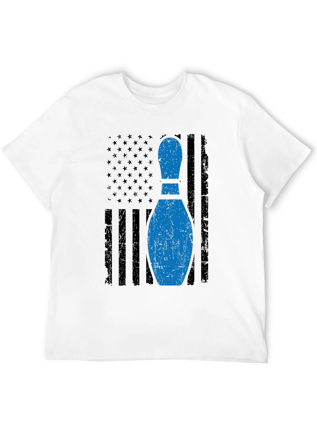 Bowling Pin Flag T-Shirt - Patriotic Bowler Tee