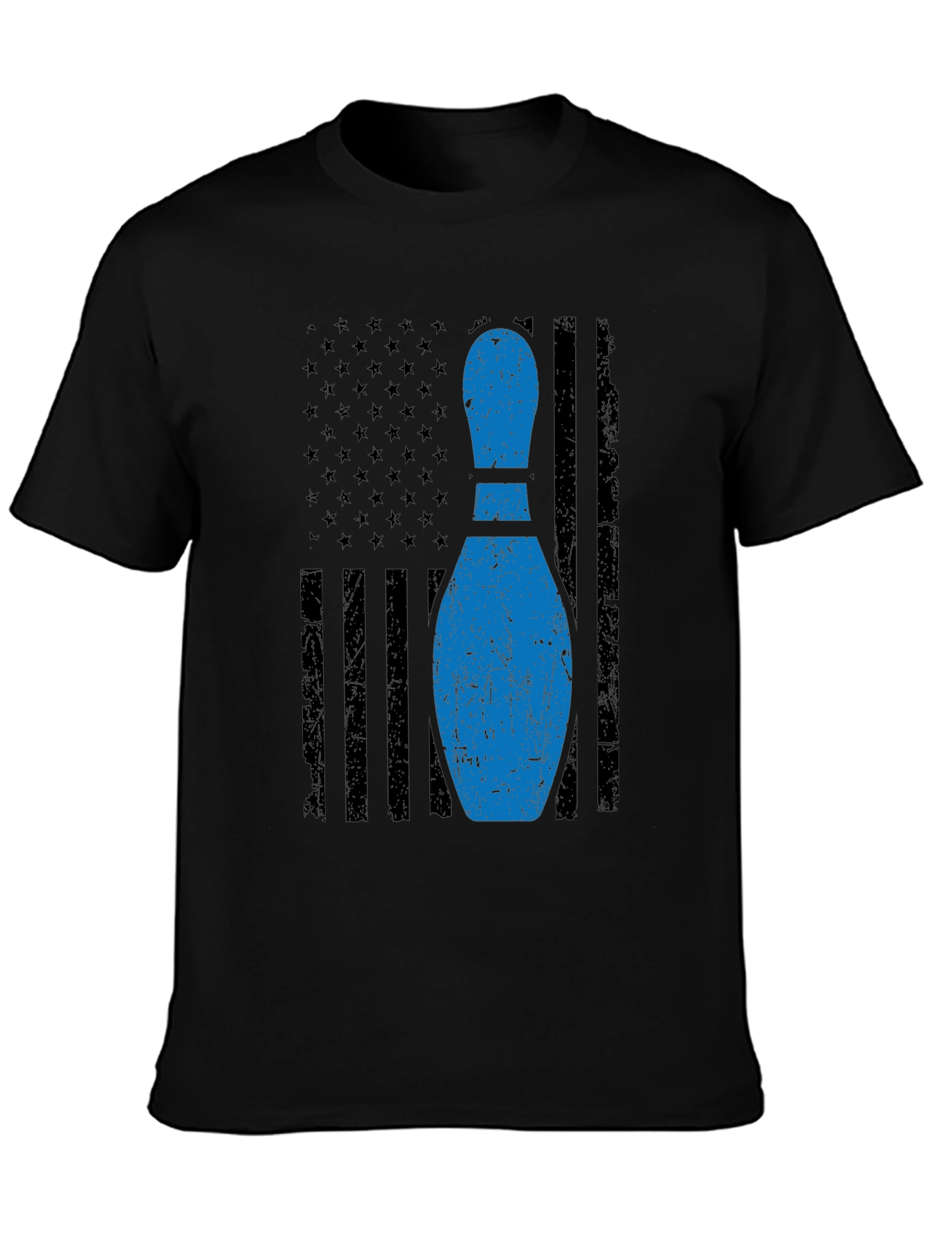 Bowling Pin Flag T-Shirt - Patriotic Bowler Tee