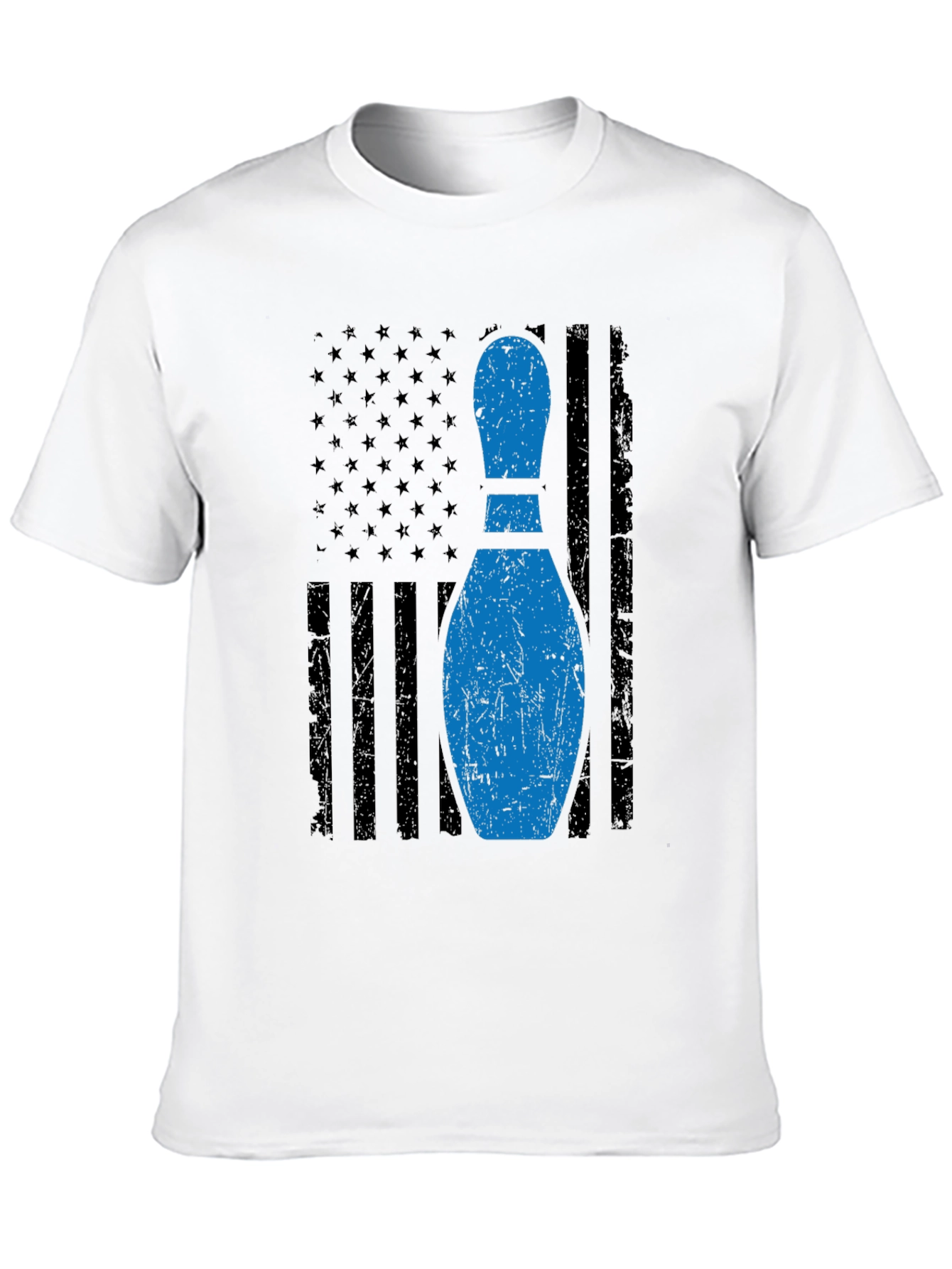 Bowling Pin Flag T-Shirt - Patriotic Bowler Tee