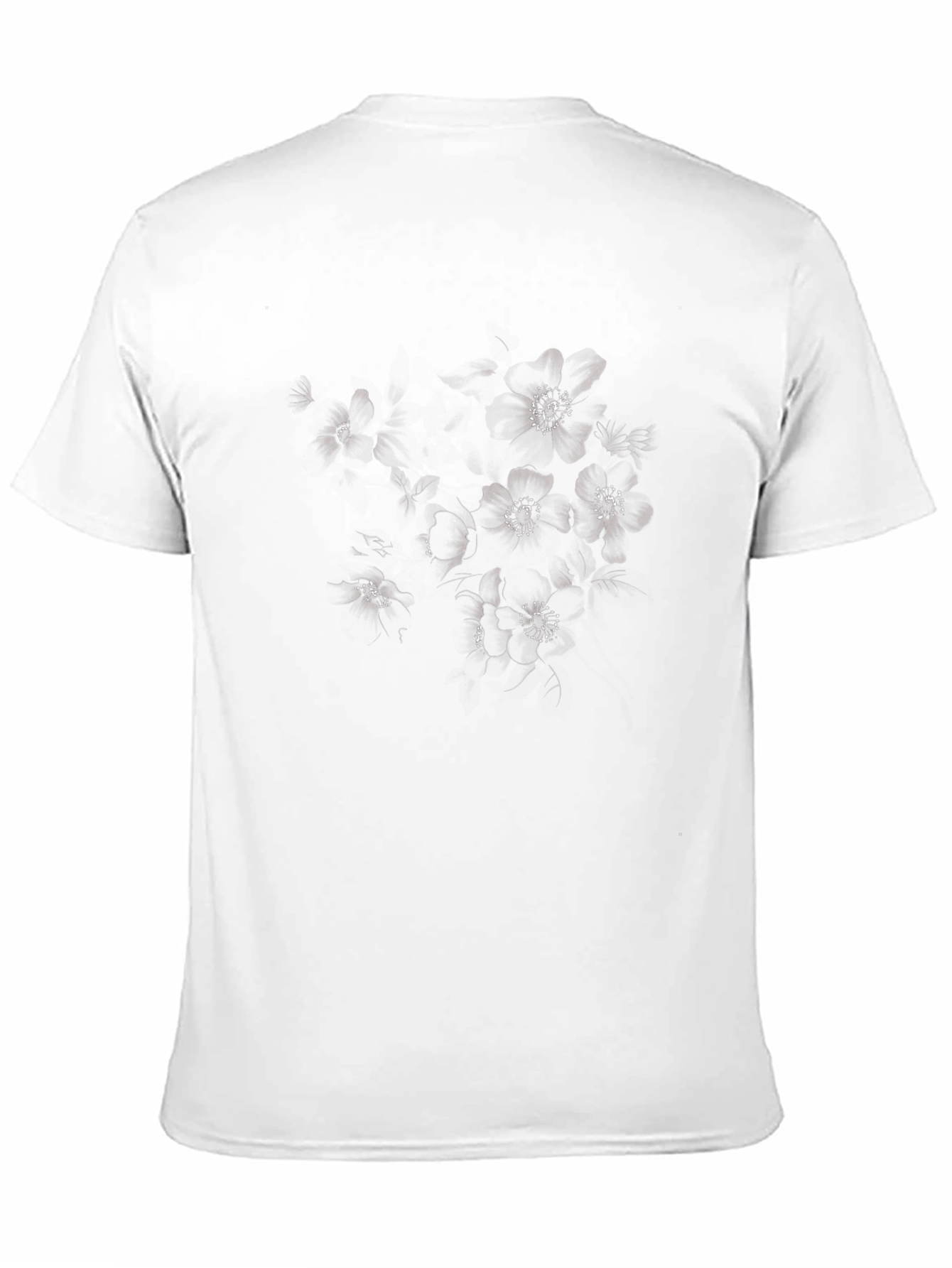 Floral Print Black Cotton T-Shirt
