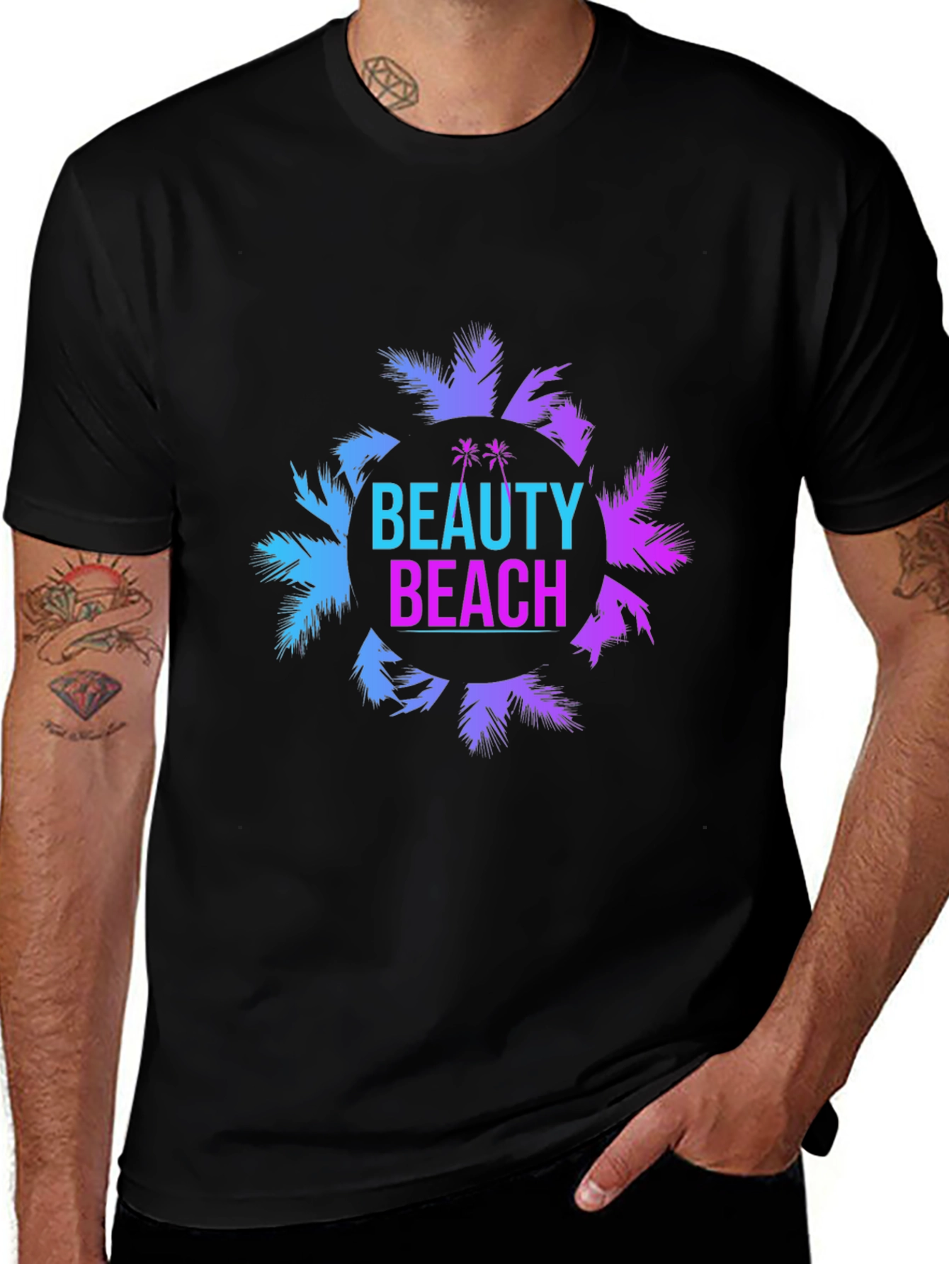 Beauty Beach Graphic Tee - Mens Black T-Shirt