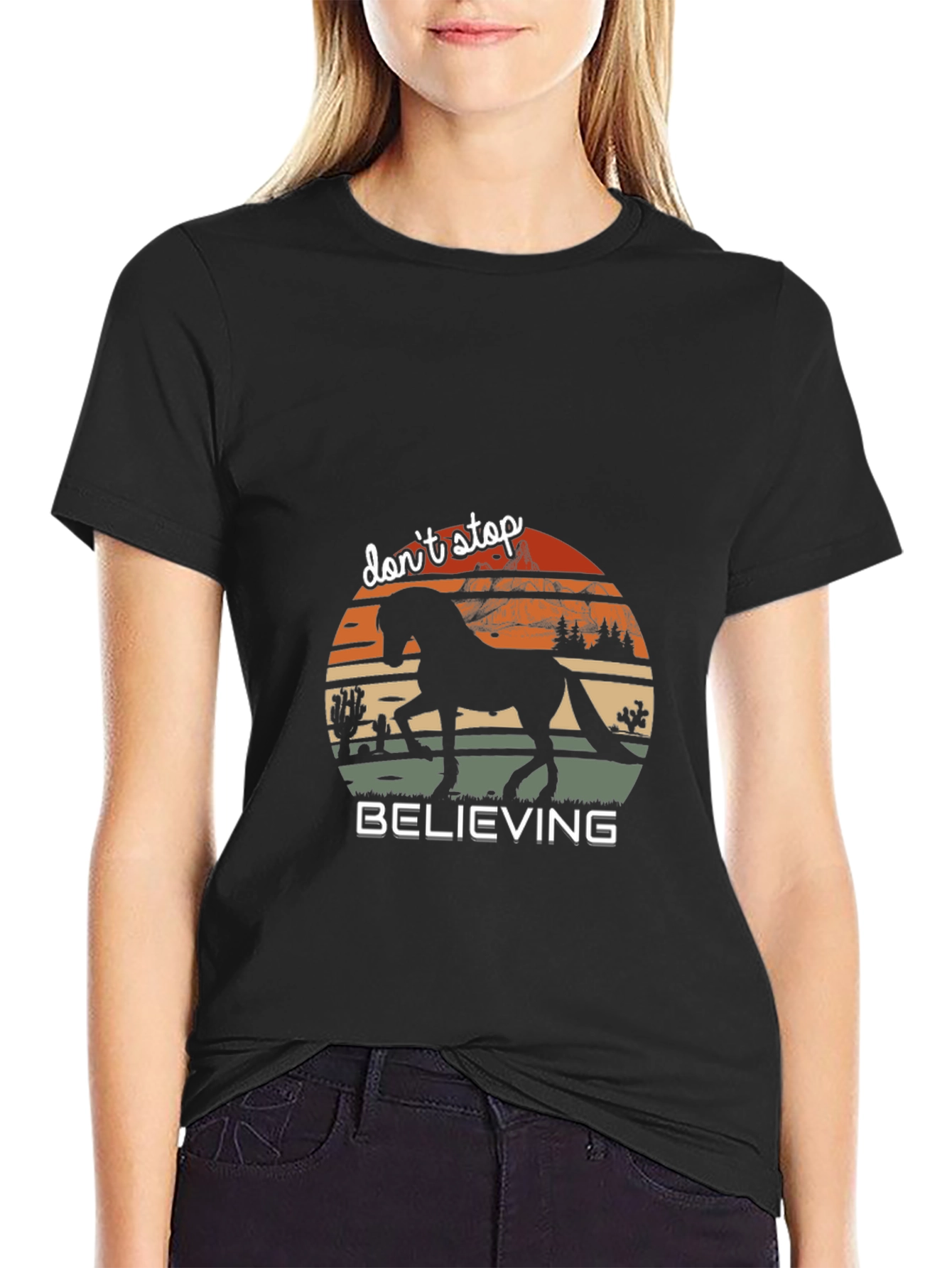 Dont Stop Believing Horse Silhouette T-Shirt