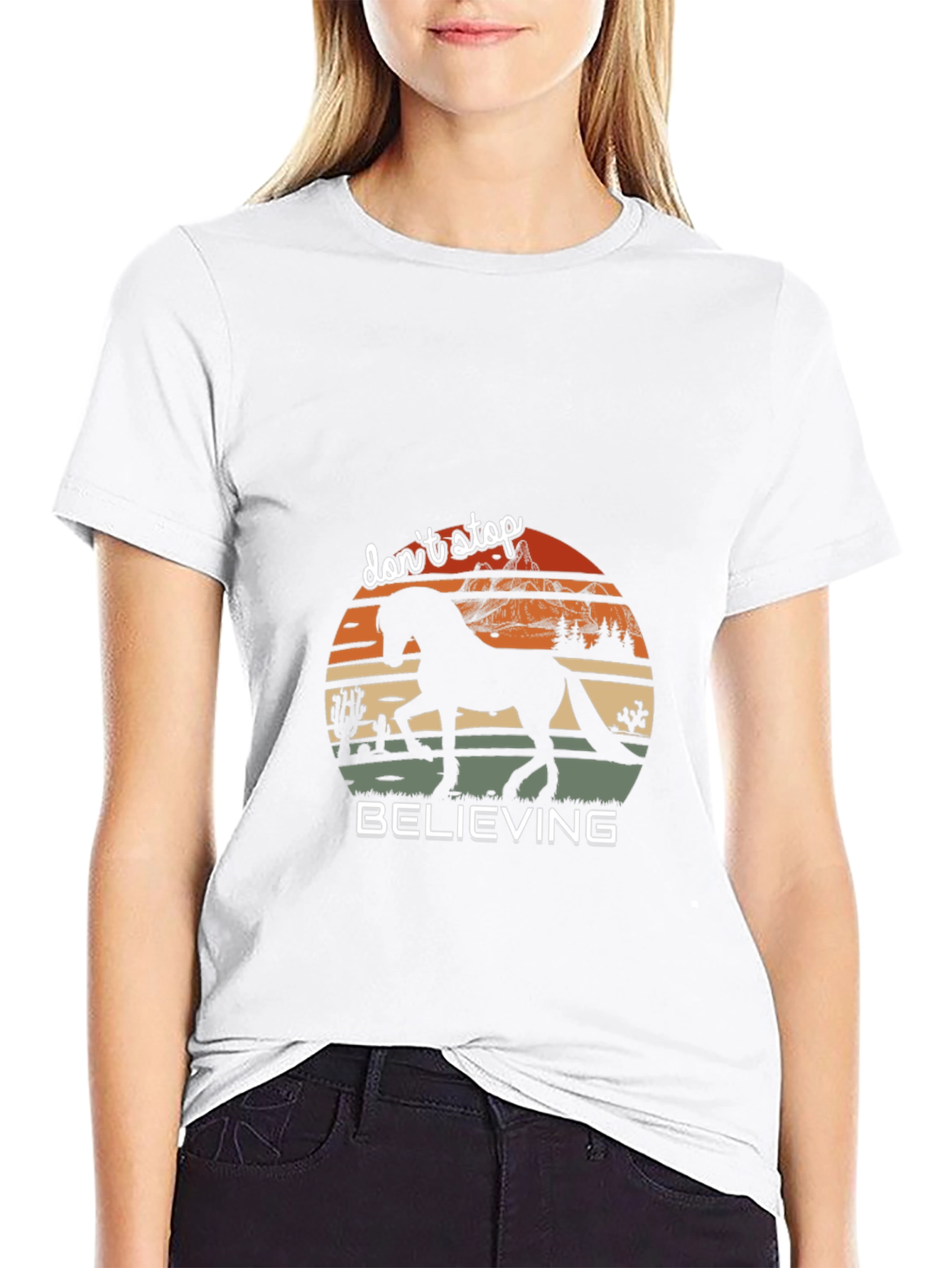 Dont Stop Believing Horse Silhouette T-Shirt