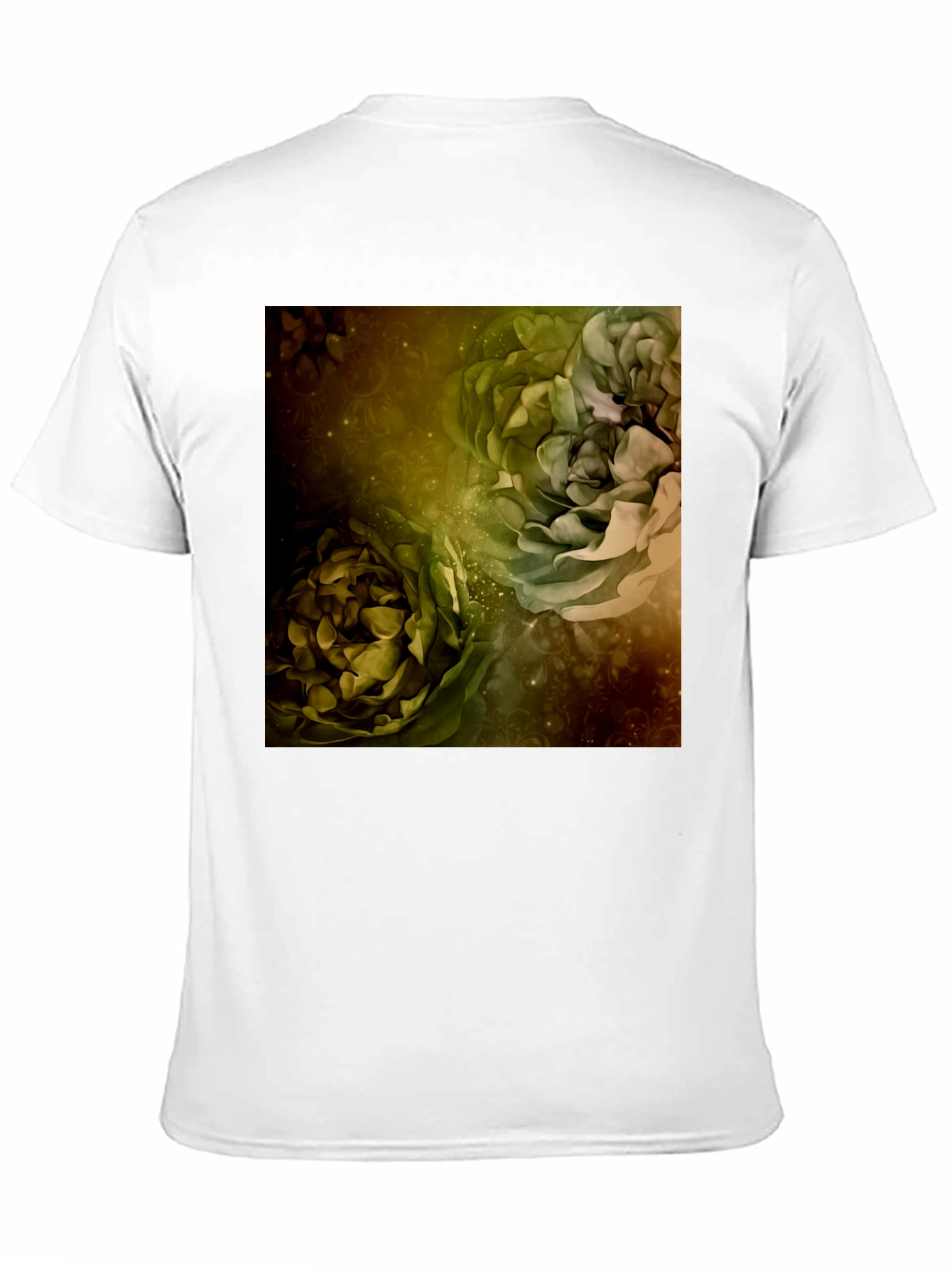 Floral Art Print Black T-Shirt