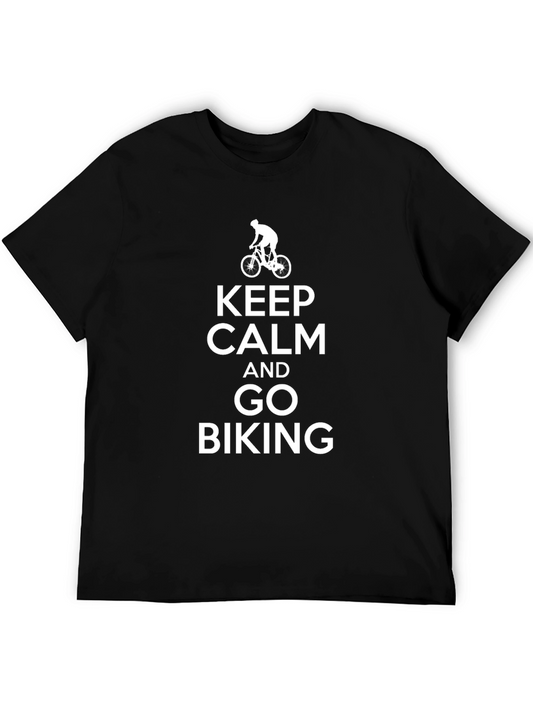 Keep Calm and Go Biking Mens Graphic T-Shirt