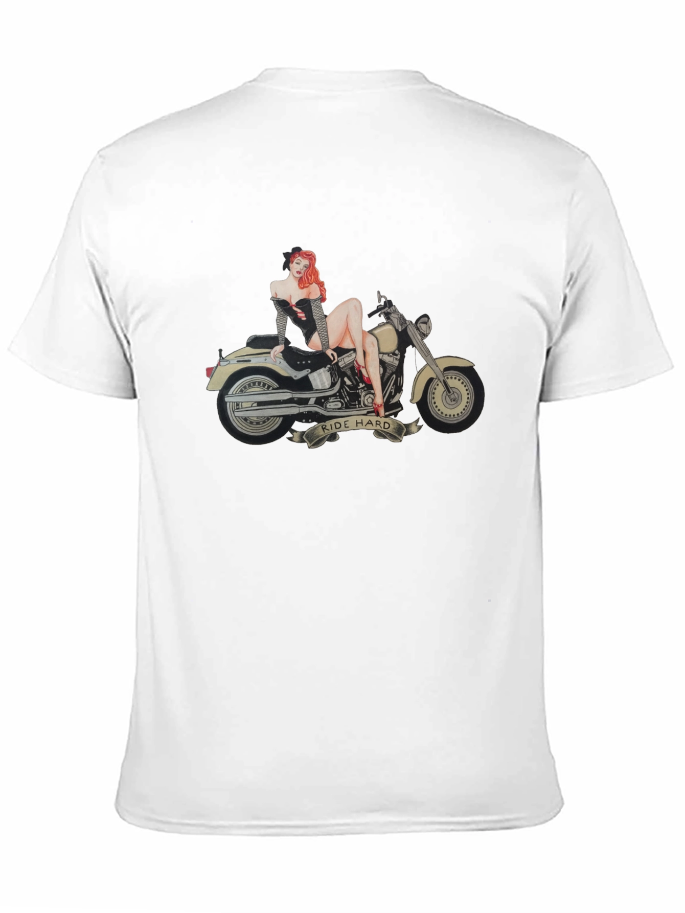 Ride Hard Motorcycle T-Shirt - Black Cotton Tee