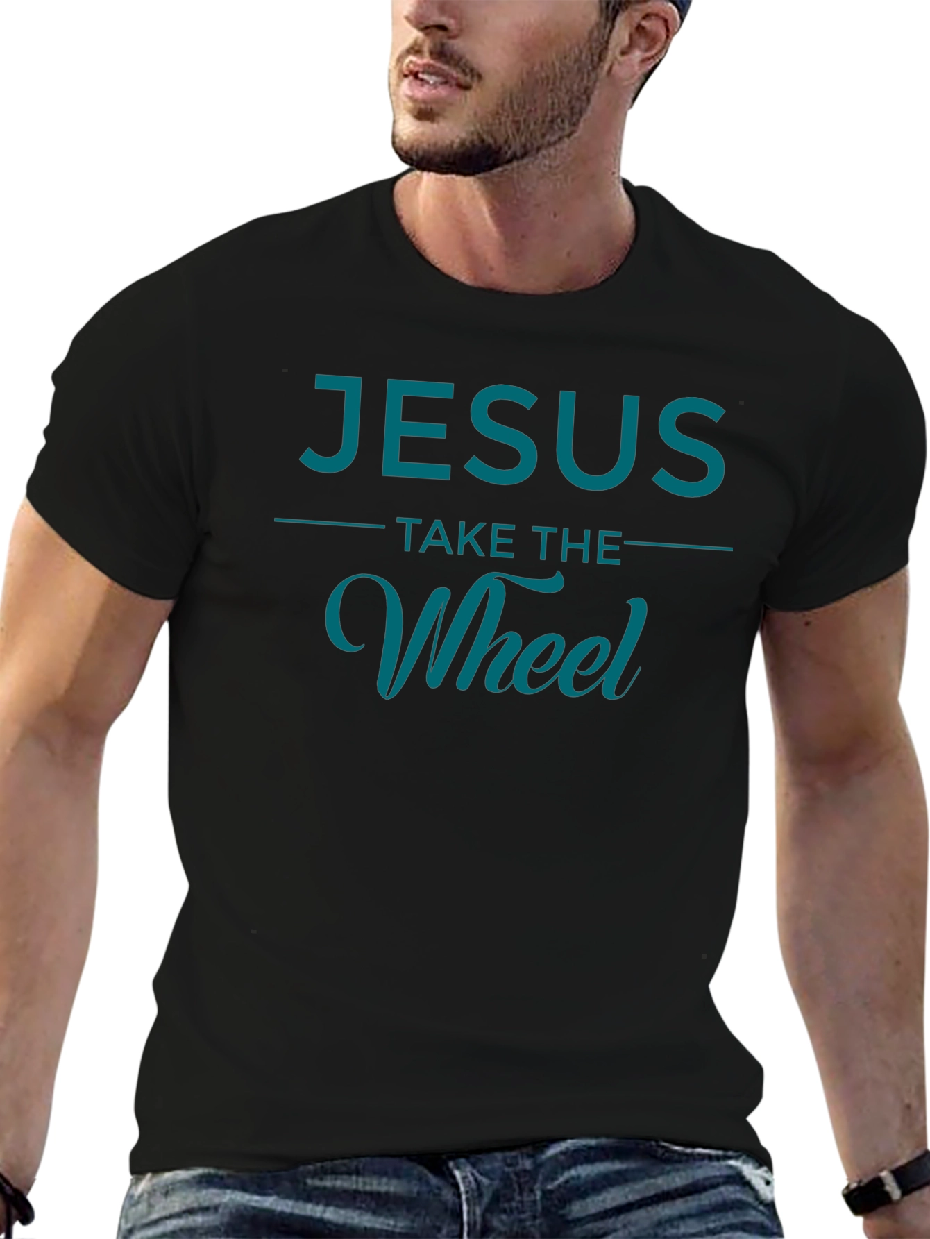 Jesus Take The Wheel Black T-Shirt