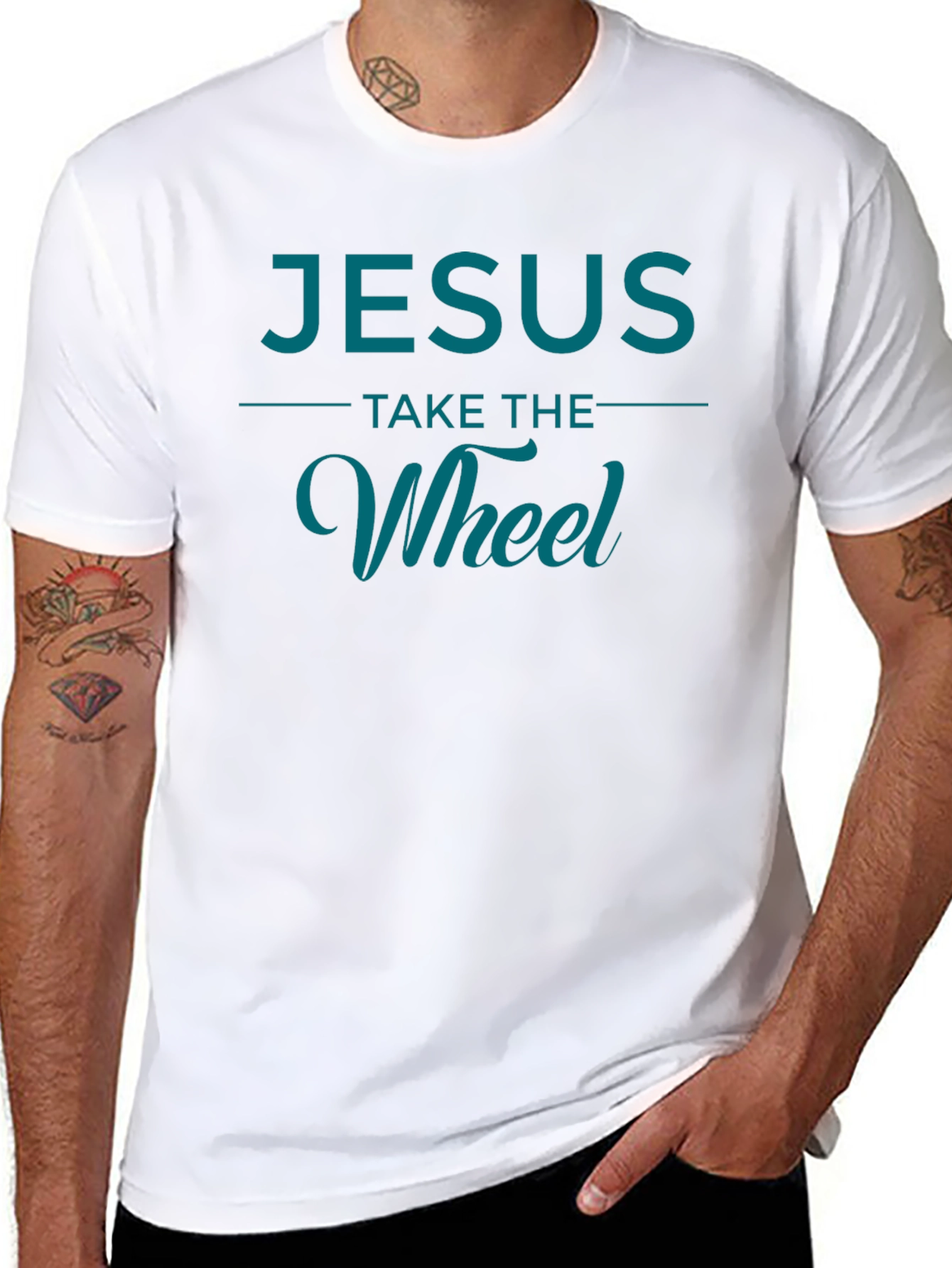 Jesus Take The Wheel Black T-Shirt