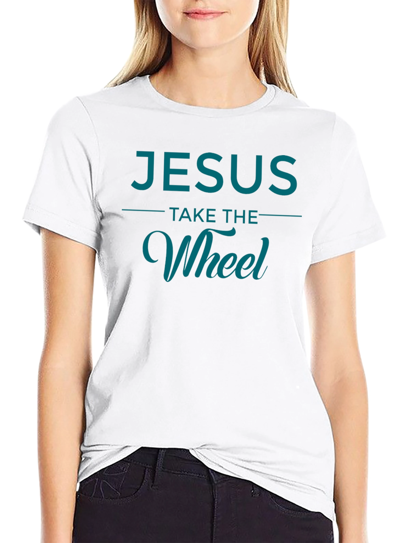 Jesus Take The Wheel Black T-Shirt