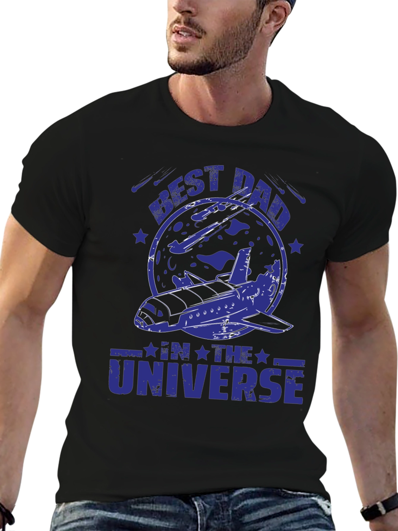 Best Dad in the Universe Black T-Shirt