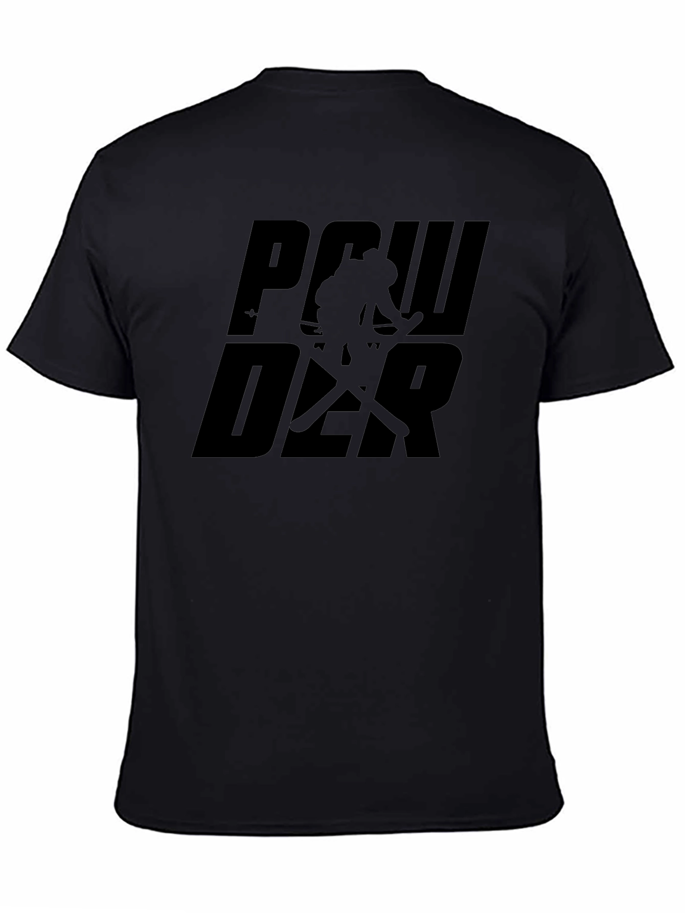 Powder Skiing Graphic T-Shirt | Black Cotton Tee