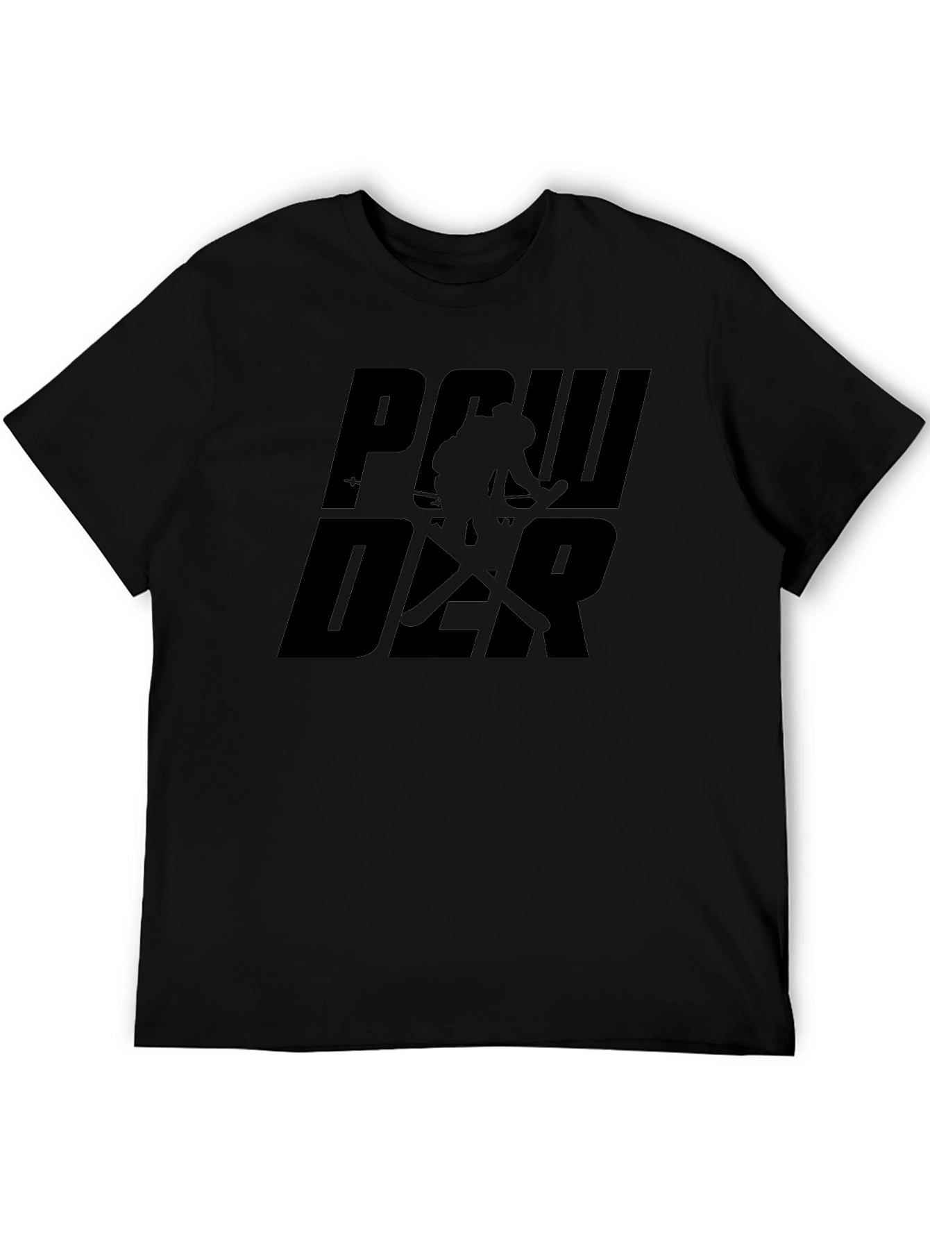 Powder Skiing Graphic T-Shirt | Black Cotton Tee