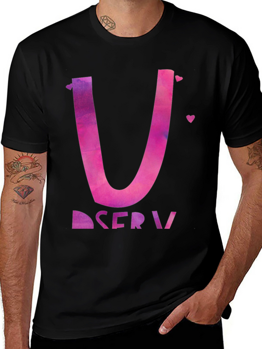 Love Letter Initial U Graphic Tee - Black
