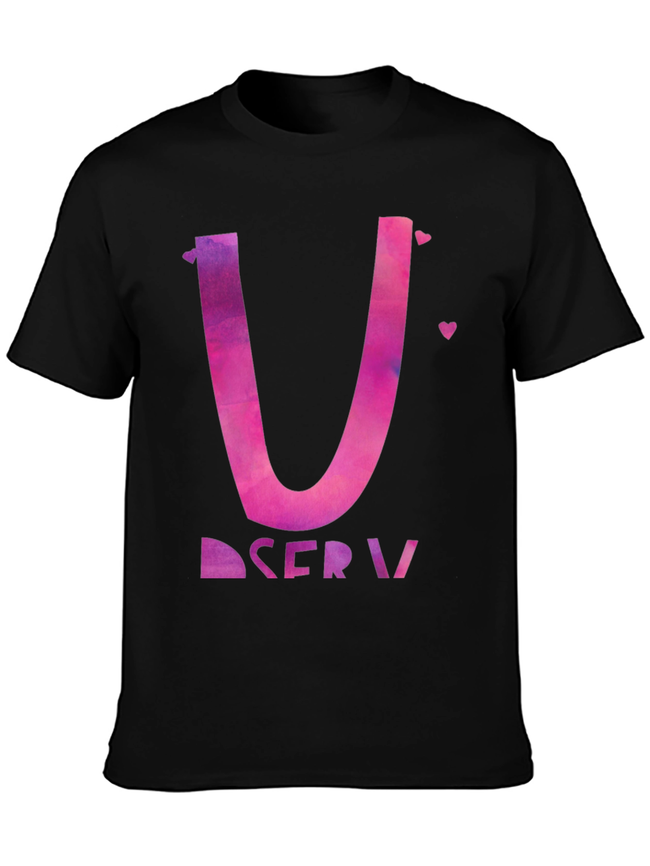 Love Letter Initial U Graphic Tee - Black
