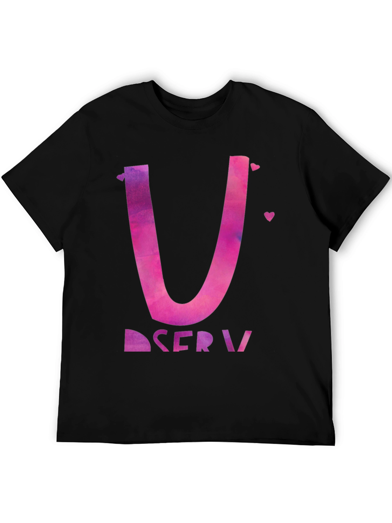 Love Letter Initial U Graphic Tee - Black