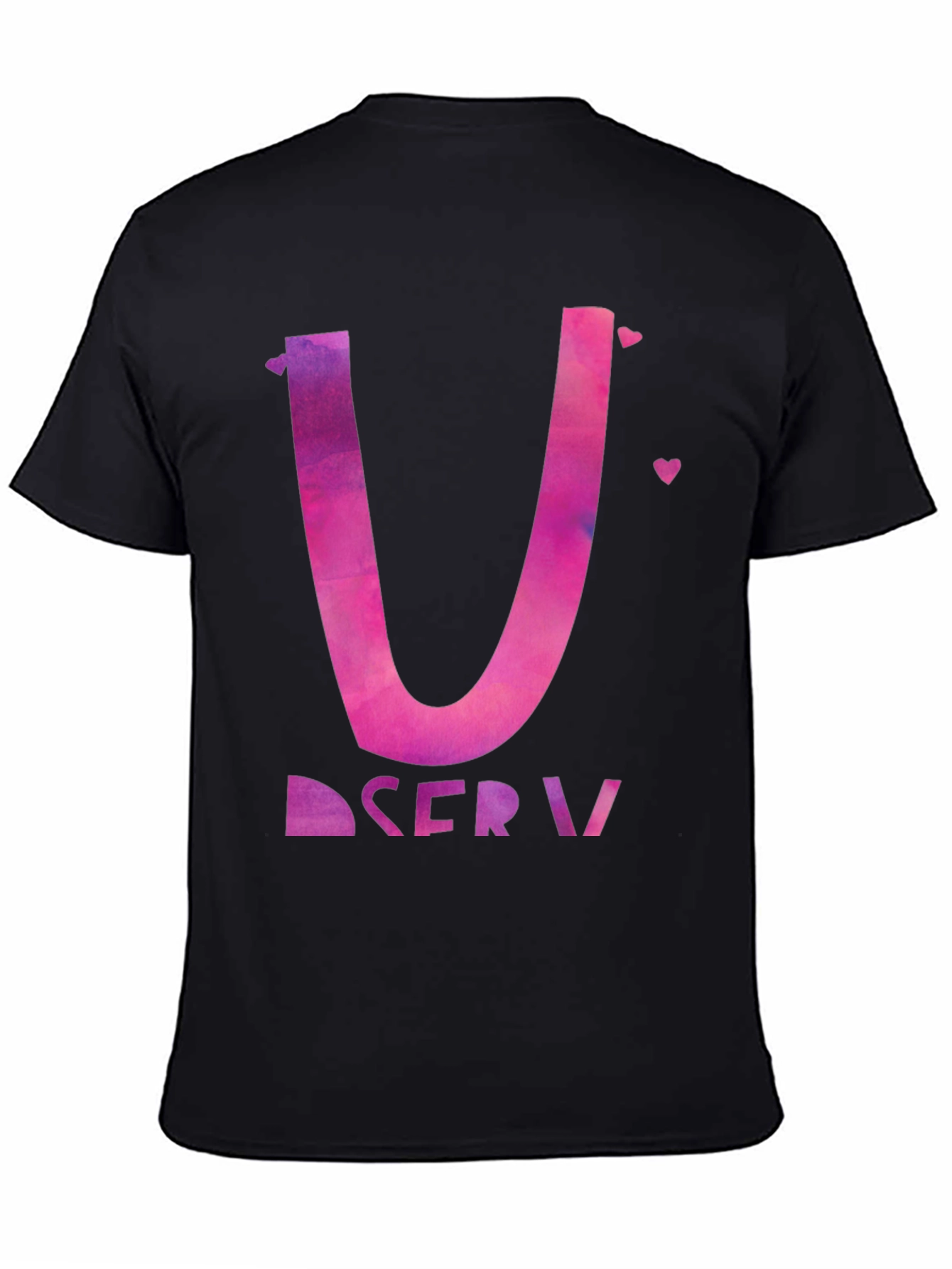 Love Letter Initial U Graphic Tee - Black