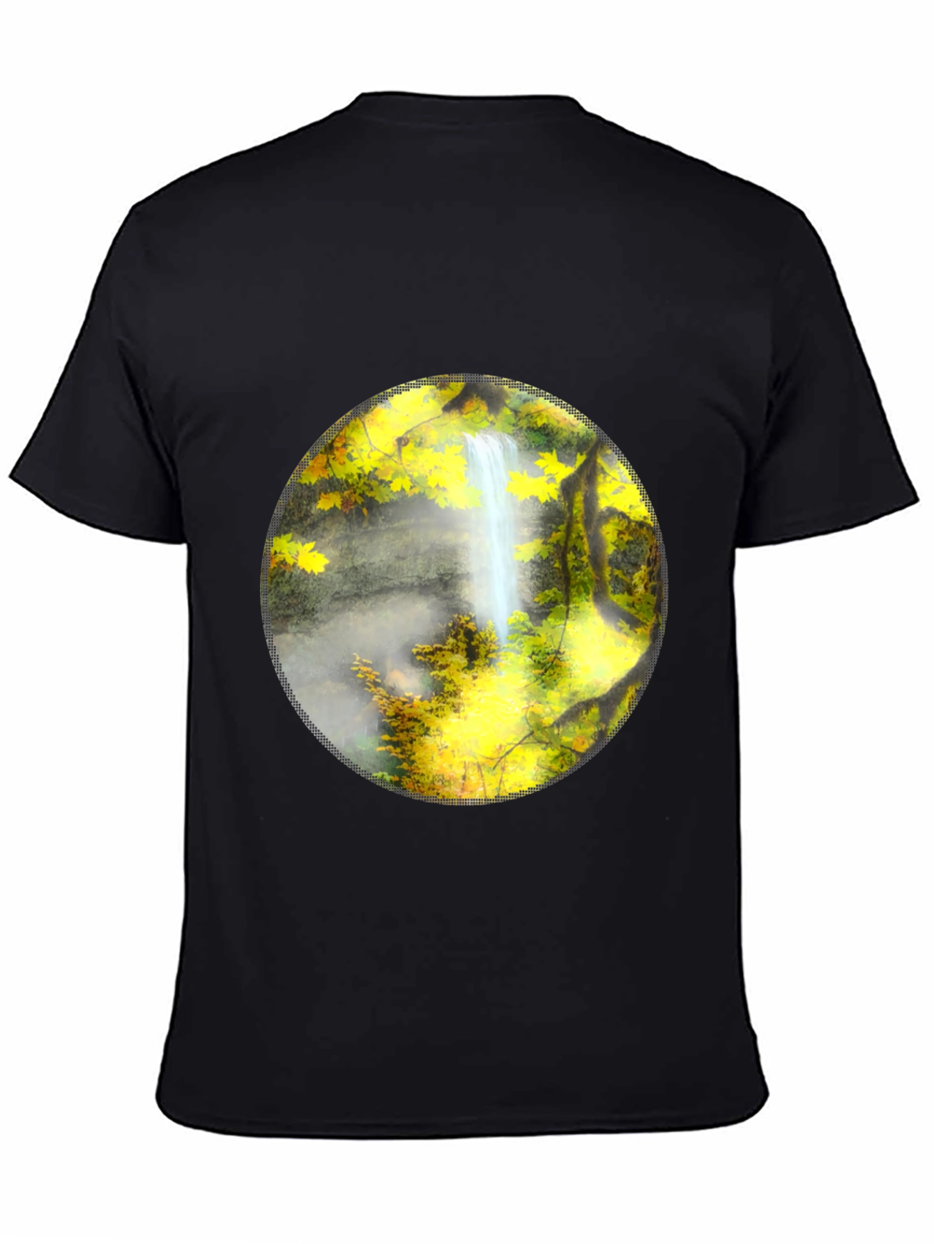 Waterfall Graphic Tee - Nature Lovers Black T-Shirt