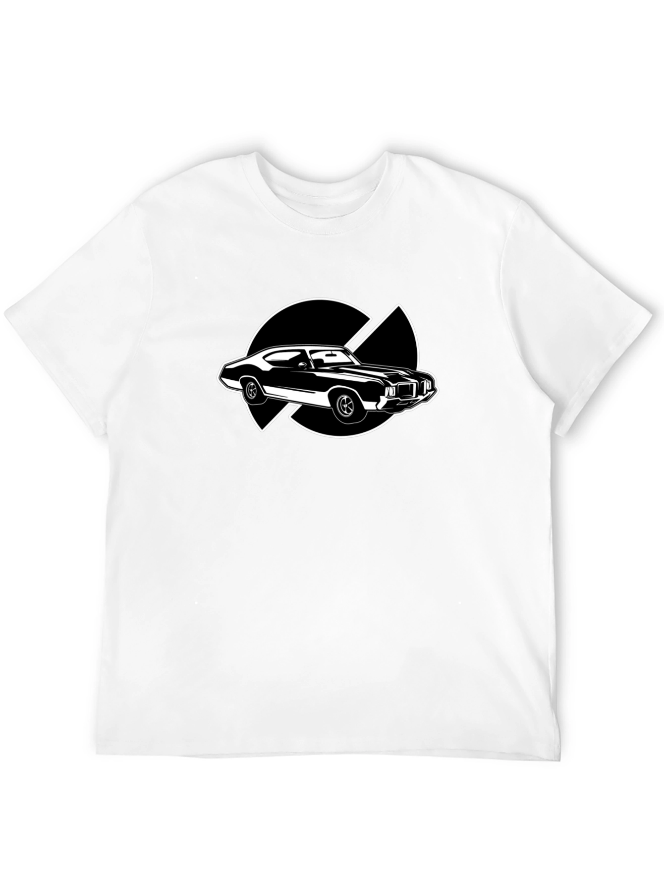 Classic Car Graphic Tee - Black Cotton T-Shirt