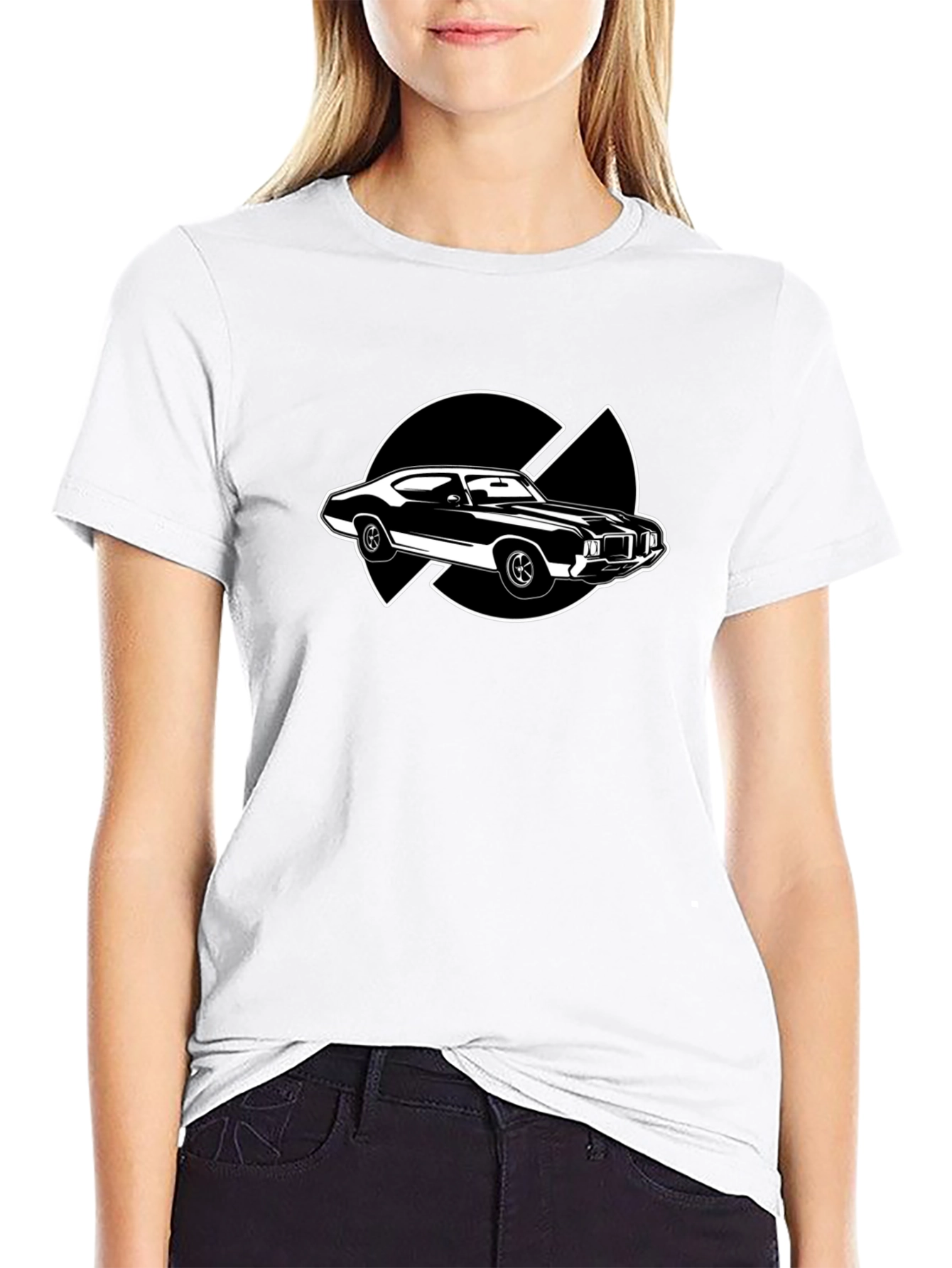 Classic Car Graphic Tee - Black Cotton T-Shirt