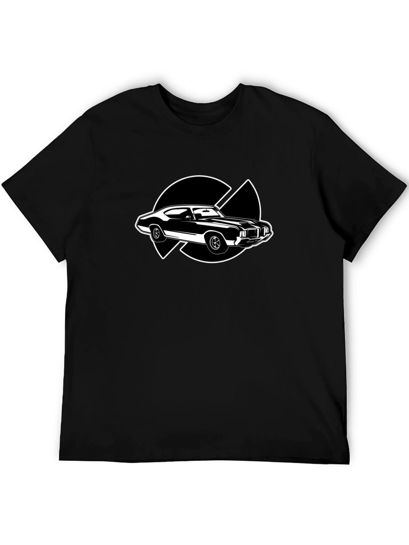 Classic Car Graphic Tee - Black Cotton T-Shirt