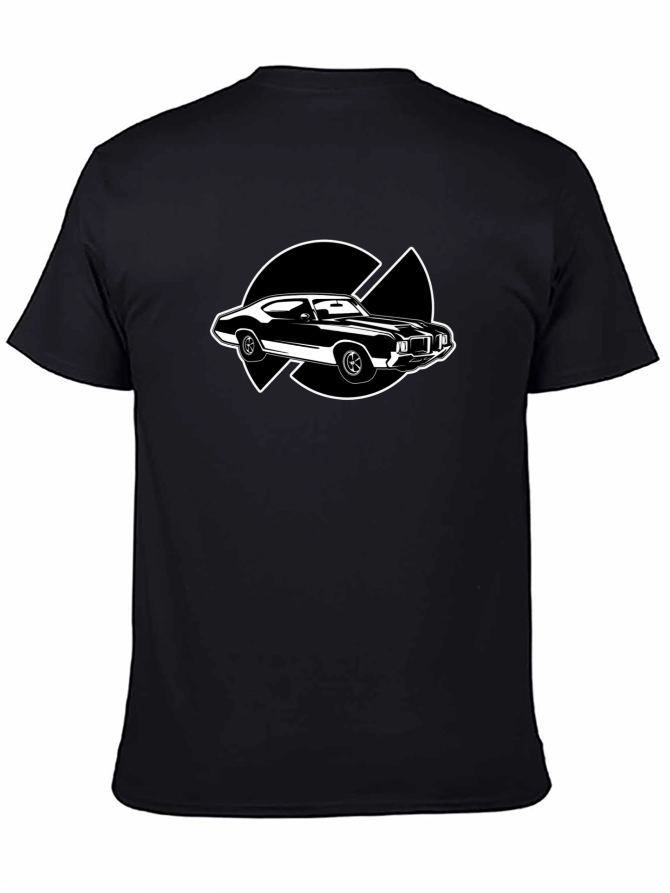 Classic Car Graphic Tee - Black Cotton T-Shirt