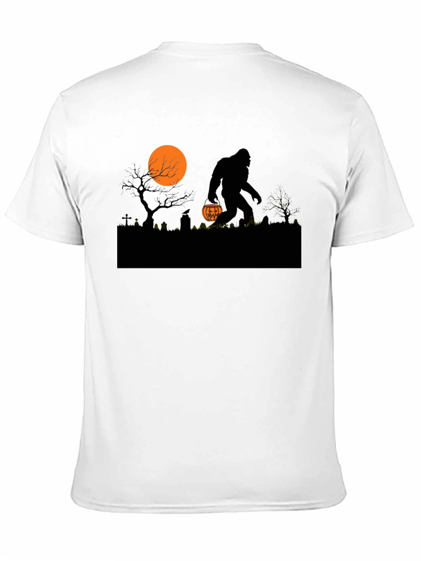 Halloween Bigfoot T-Shirt - Spooky Sasquatch Pumpkin Design