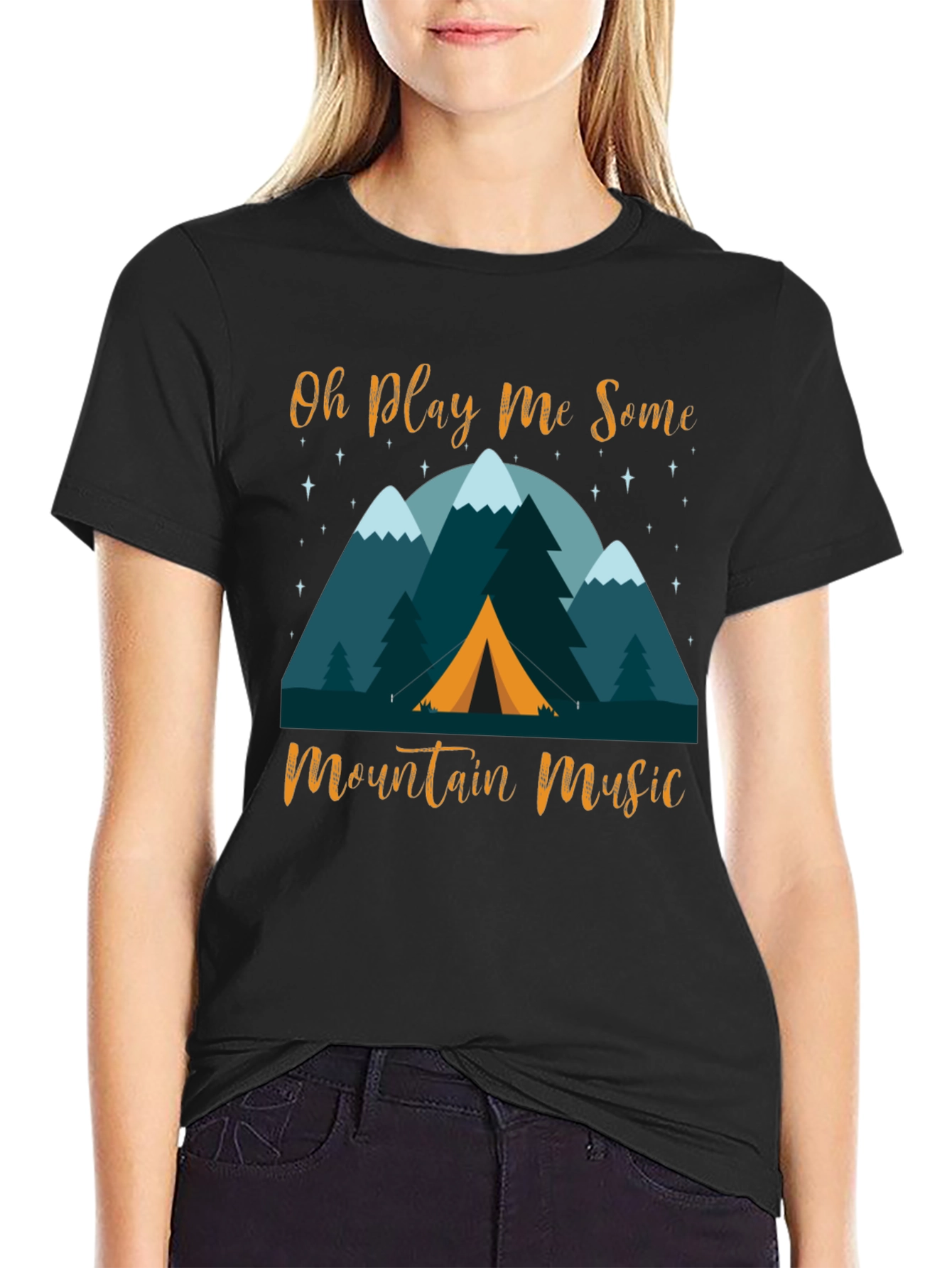 Mountain Music Graphic T-Shirt - Camping Design