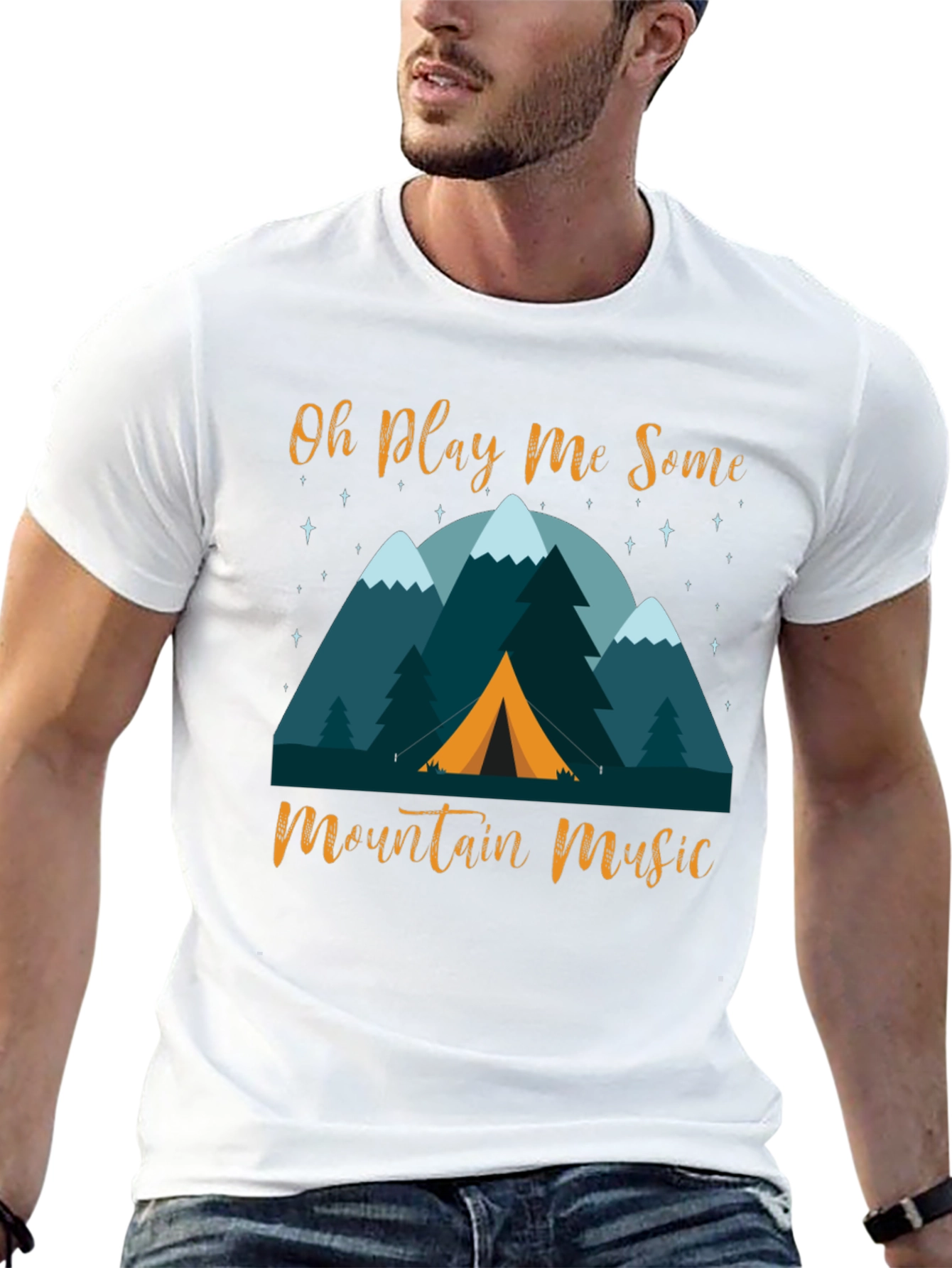Mountain Music Graphic T-Shirt - Camping Design