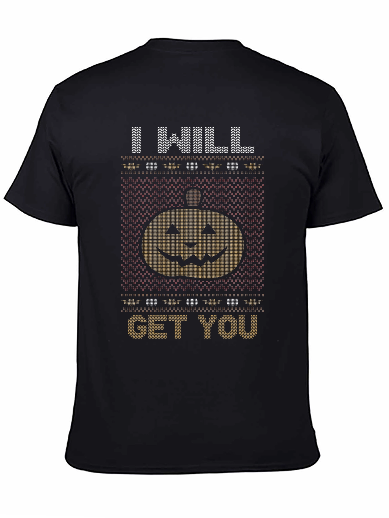 Halloween Pumpkin Sweater Pattern Graphic T-Shirt