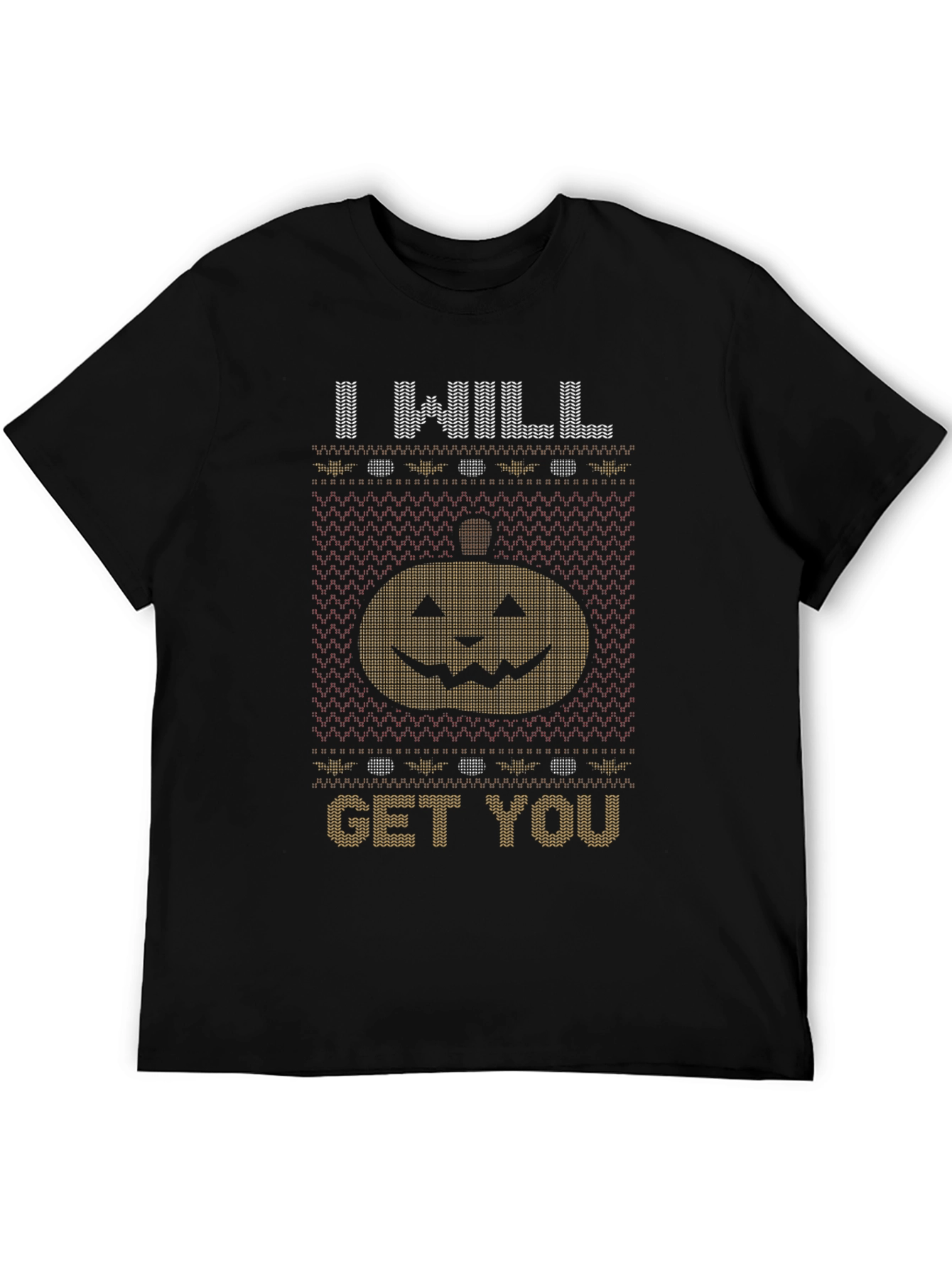 Halloween Pumpkin Sweater Pattern Graphic T-Shirt