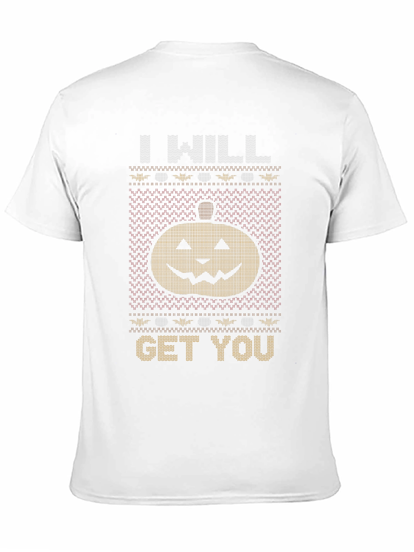 Halloween Pumpkin Sweater Pattern Graphic T-Shirt