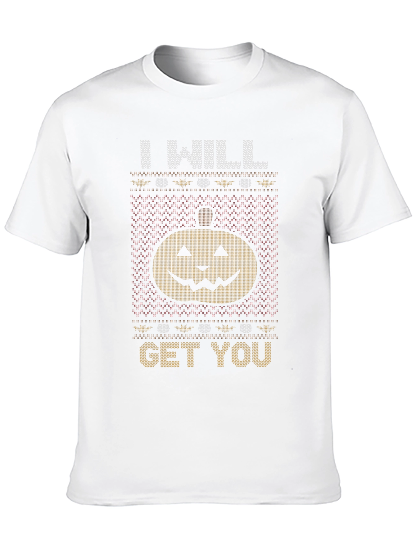 Halloween Pumpkin Sweater Pattern Graphic T-Shirt
