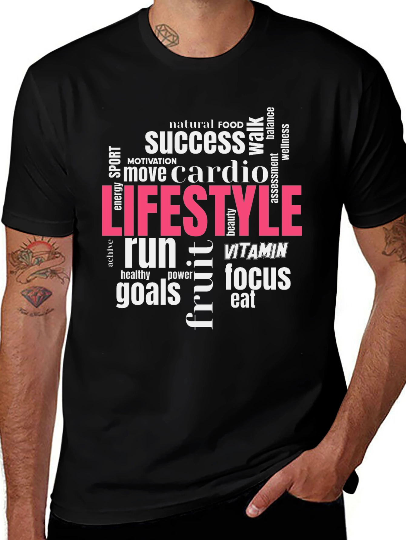 Lifestyle Cardio Black Graphic T-Shirt