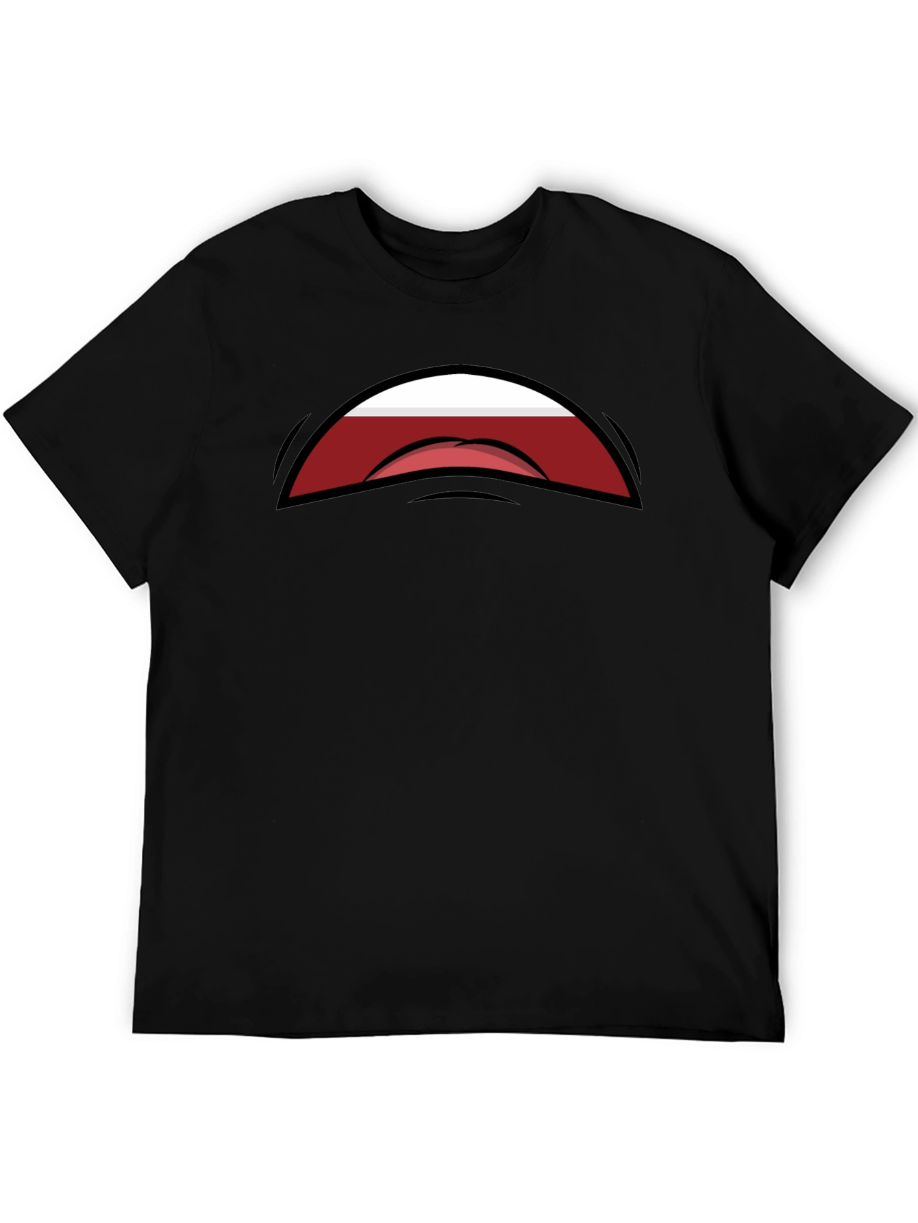 Funny Cartoon Mouth Black Graphic Tee