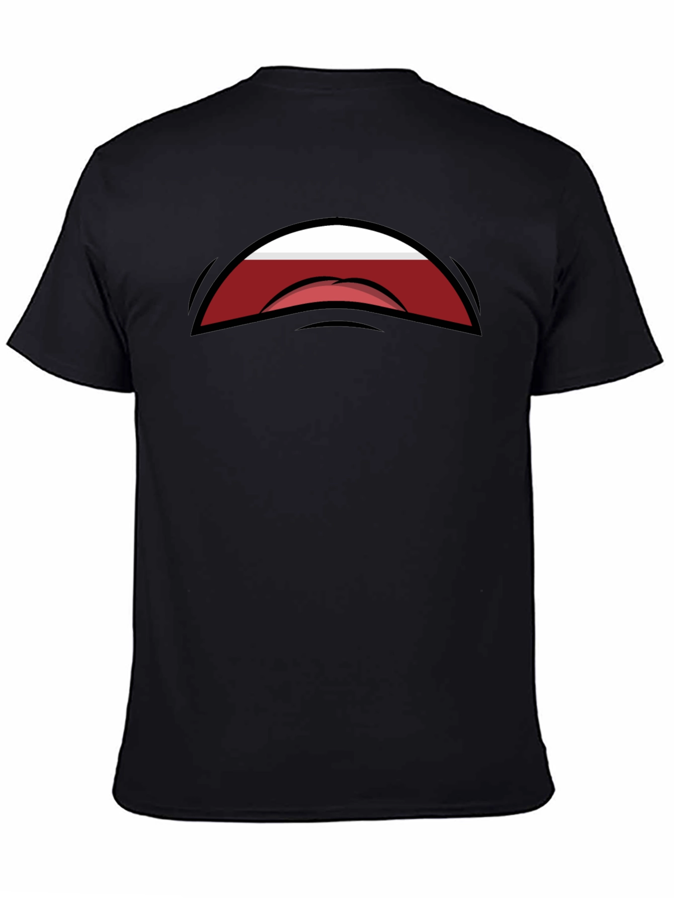 Funny Cartoon Mouth Black Graphic Tee