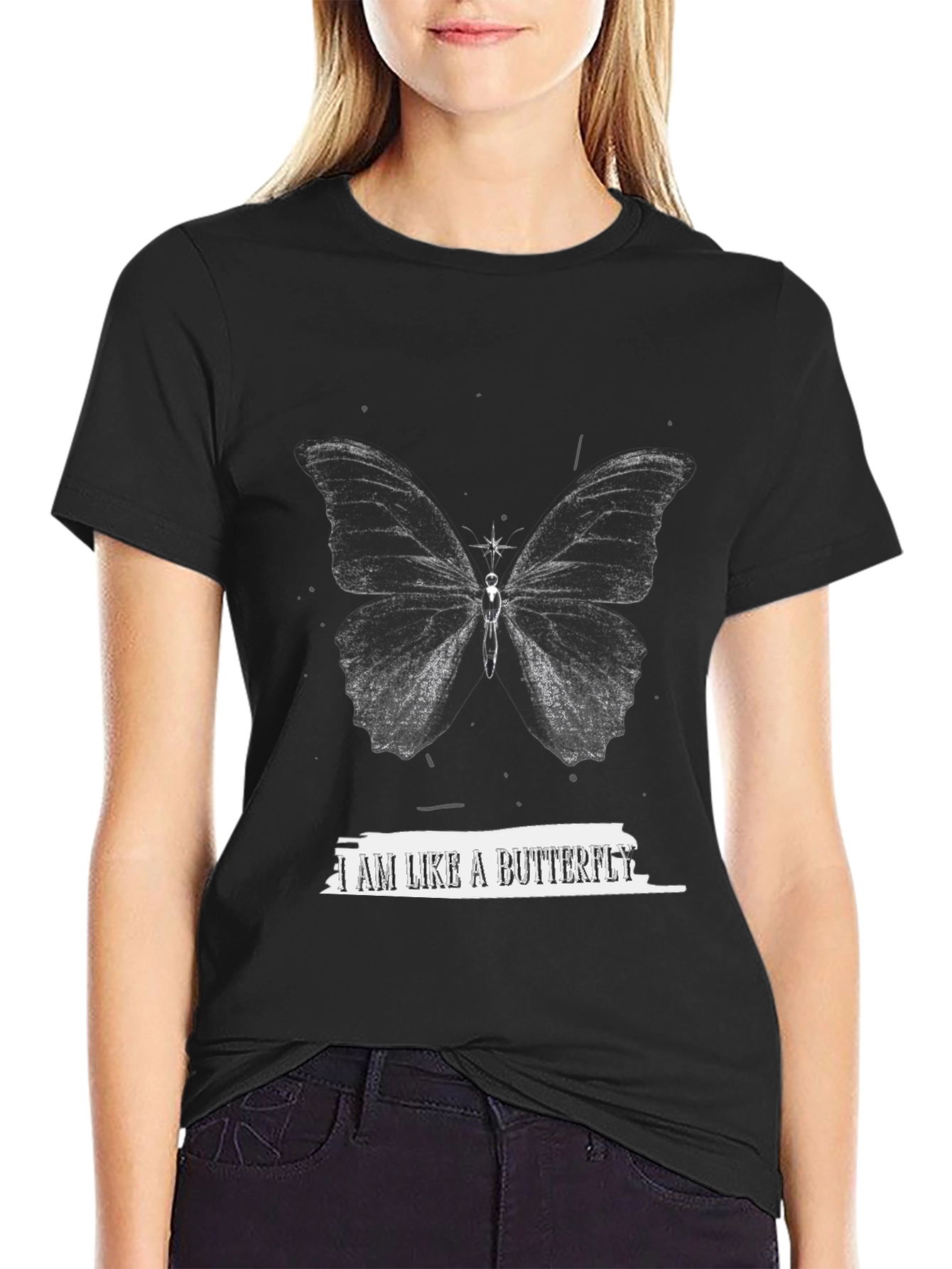 Butterfly Graphic T-Shirt - Unisex Black Tee
