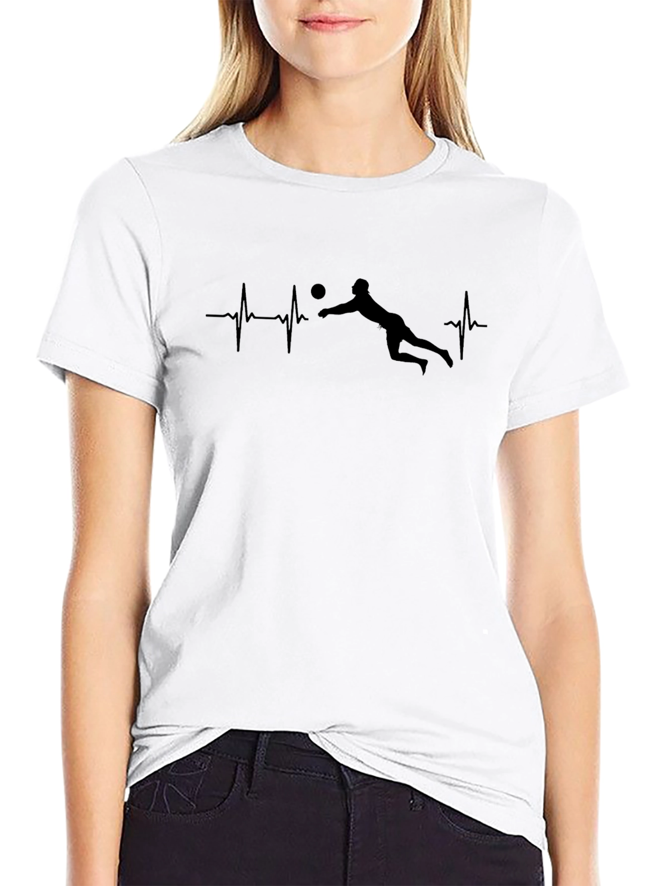 Volleyball Heartbeat Graphic T-Shirt