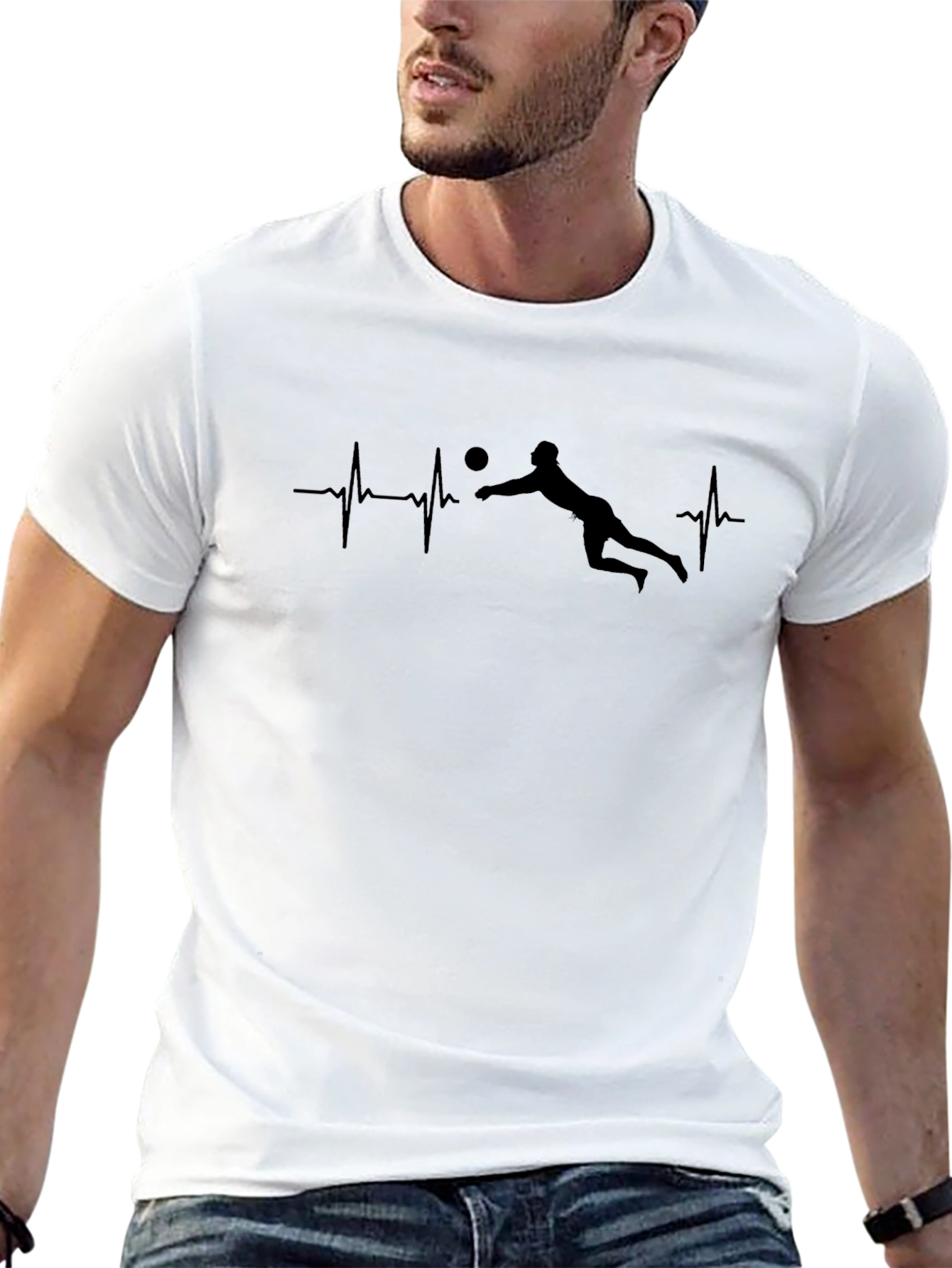 Volleyball Heartbeat Graphic T-Shirt