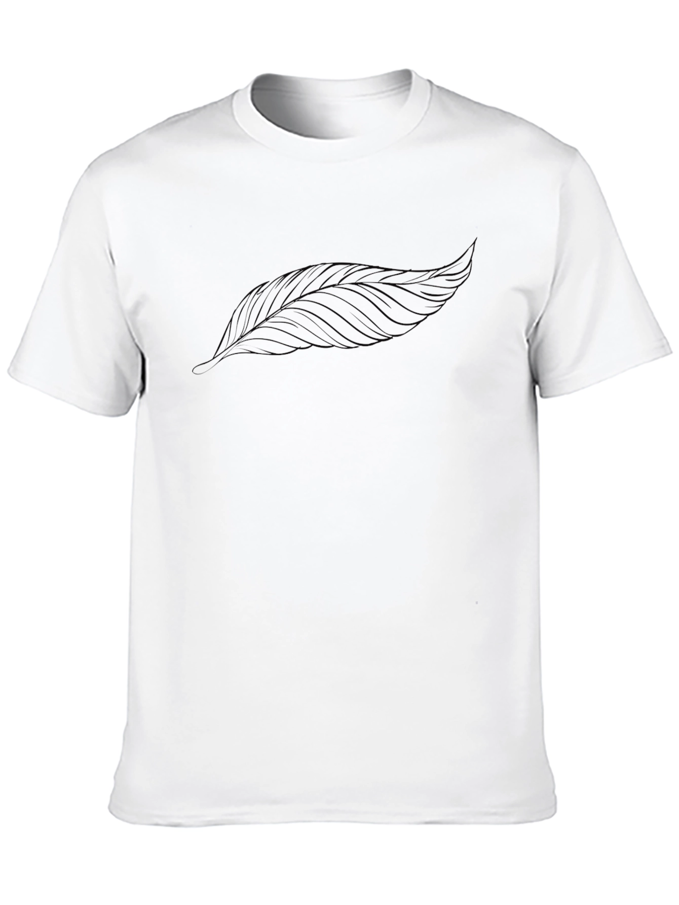 Mens Black Feather Graphic T-Shirt