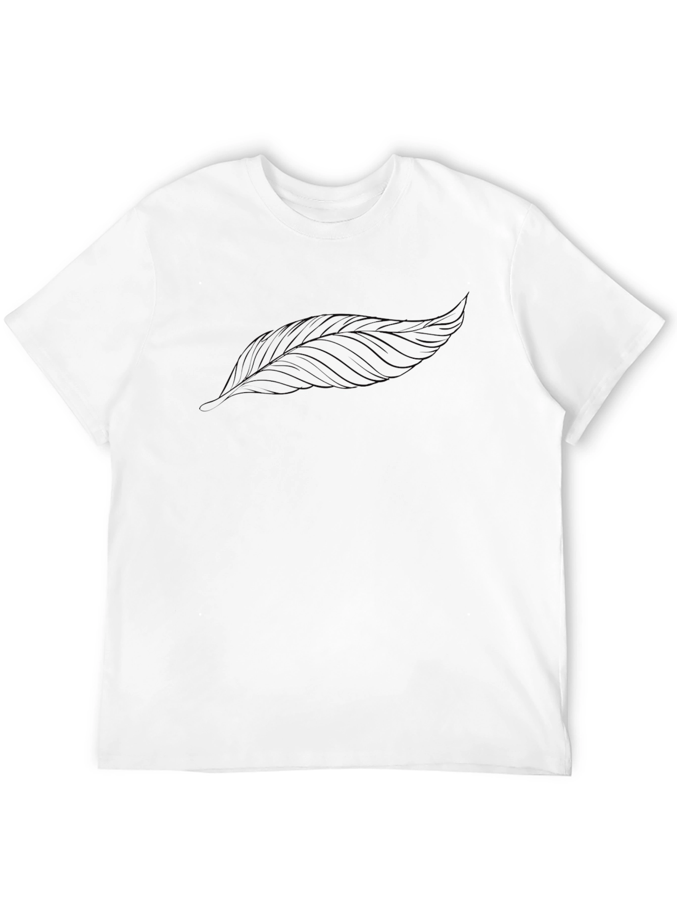 Mens Black Feather Graphic T-Shirt