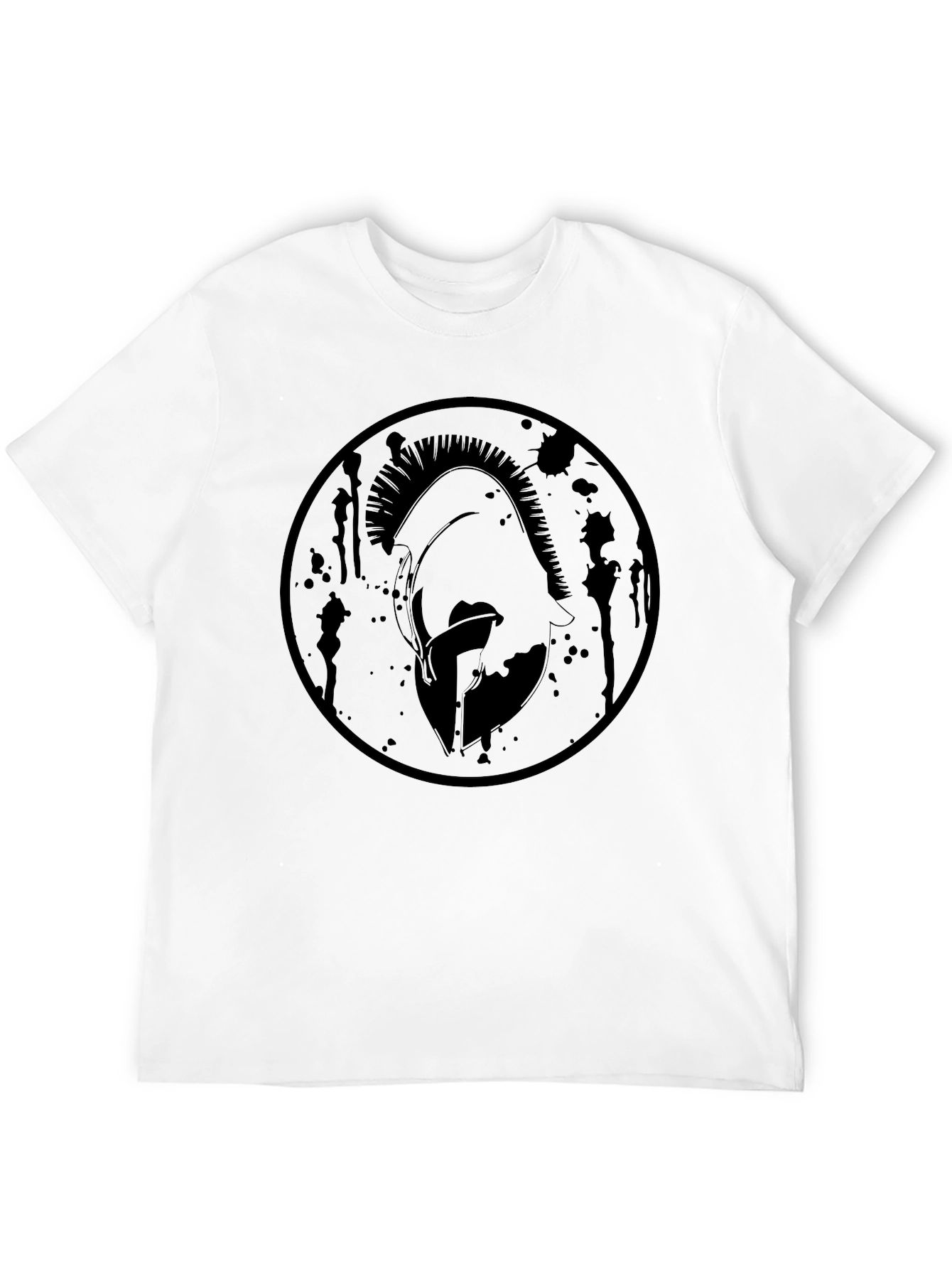 Spartan Warrior Helmet Graphic Tee - Black