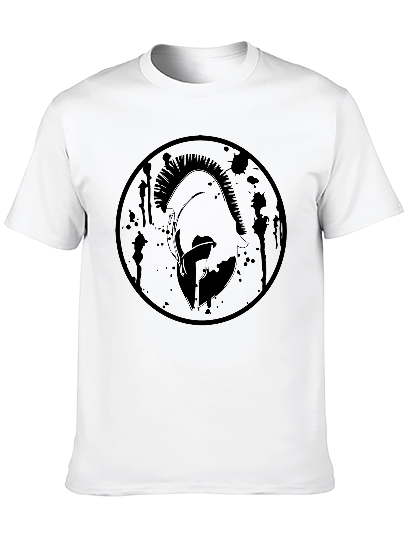 Spartan Warrior Helmet Graphic Tee - Black
