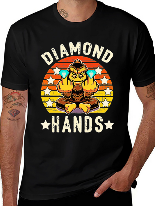 Diamond Hands Graphic Tee - Ape Investor T-Shirt
